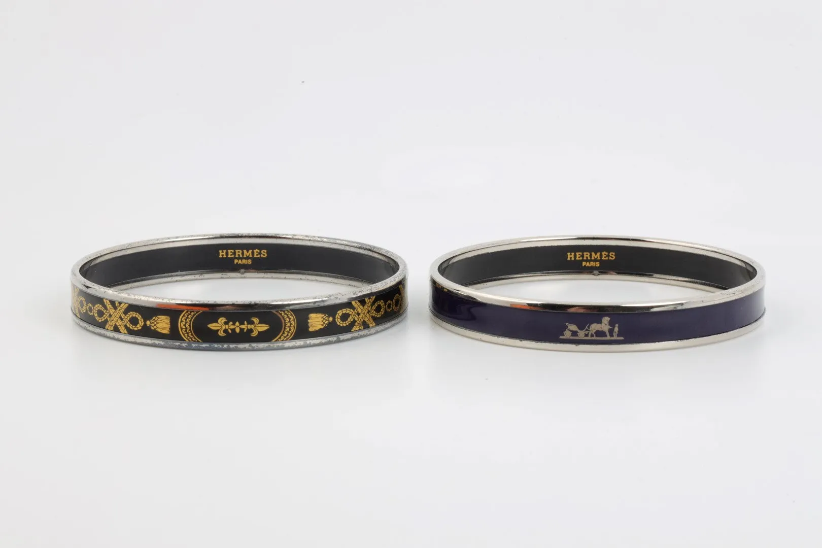 8" Hermes Enamel Bangle Bracelet Set (45.09g.)