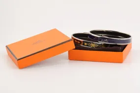 8" Hermes Enamel Bangle Bracelet Set (45.09g.)