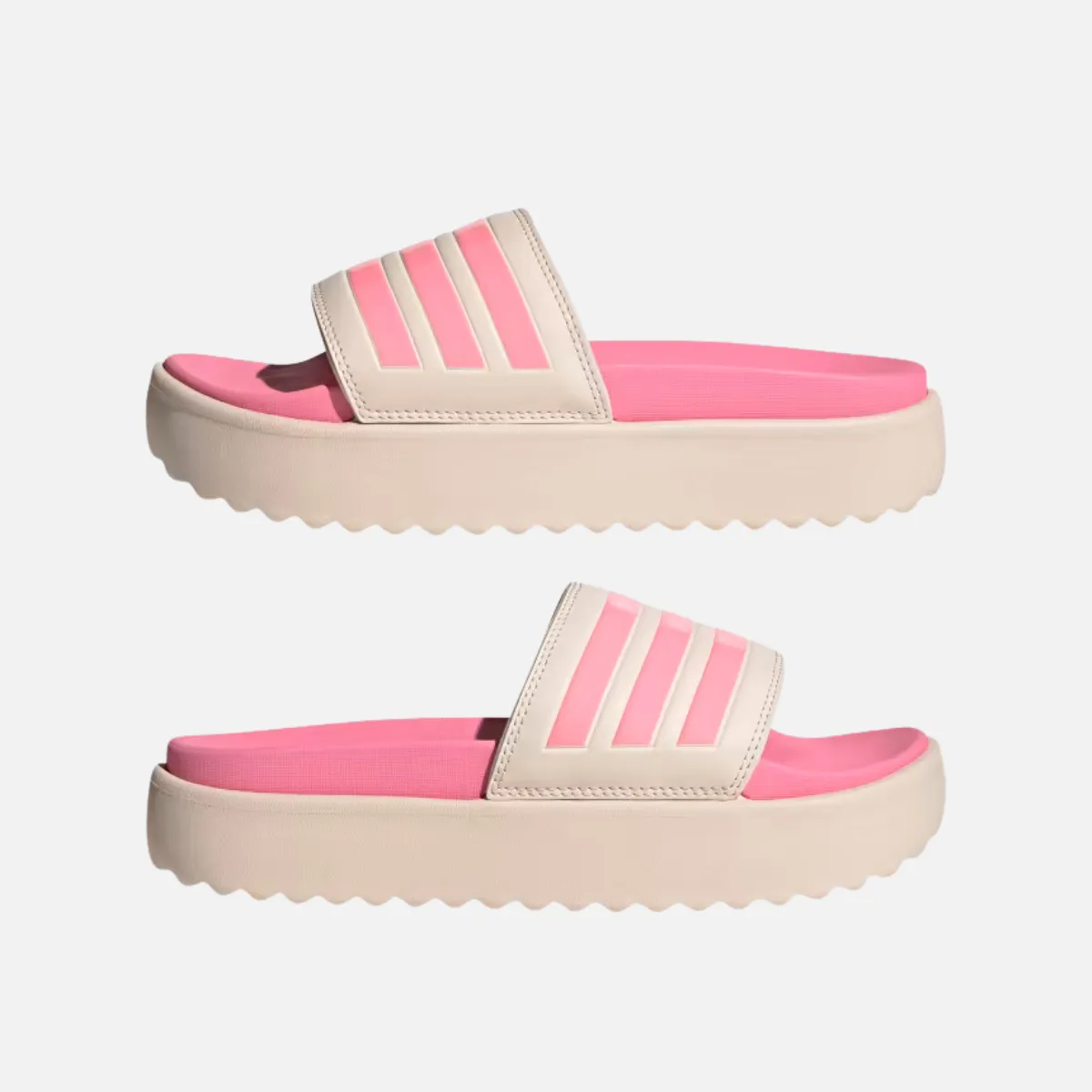 Adidas Adilette Platform Women Slides -Wonder Quartz/Beam Pink/Taupe Met.