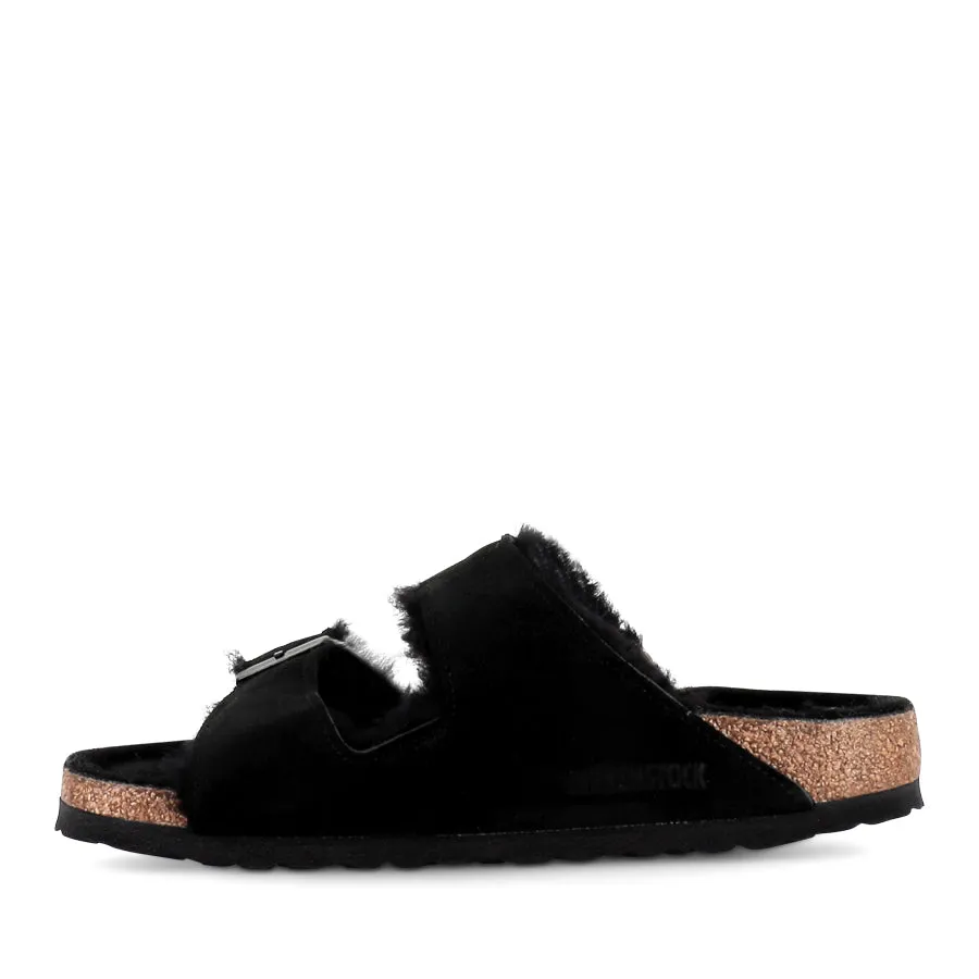 ARIZONA SHEARLING NARROW  - BLACK SUEDE