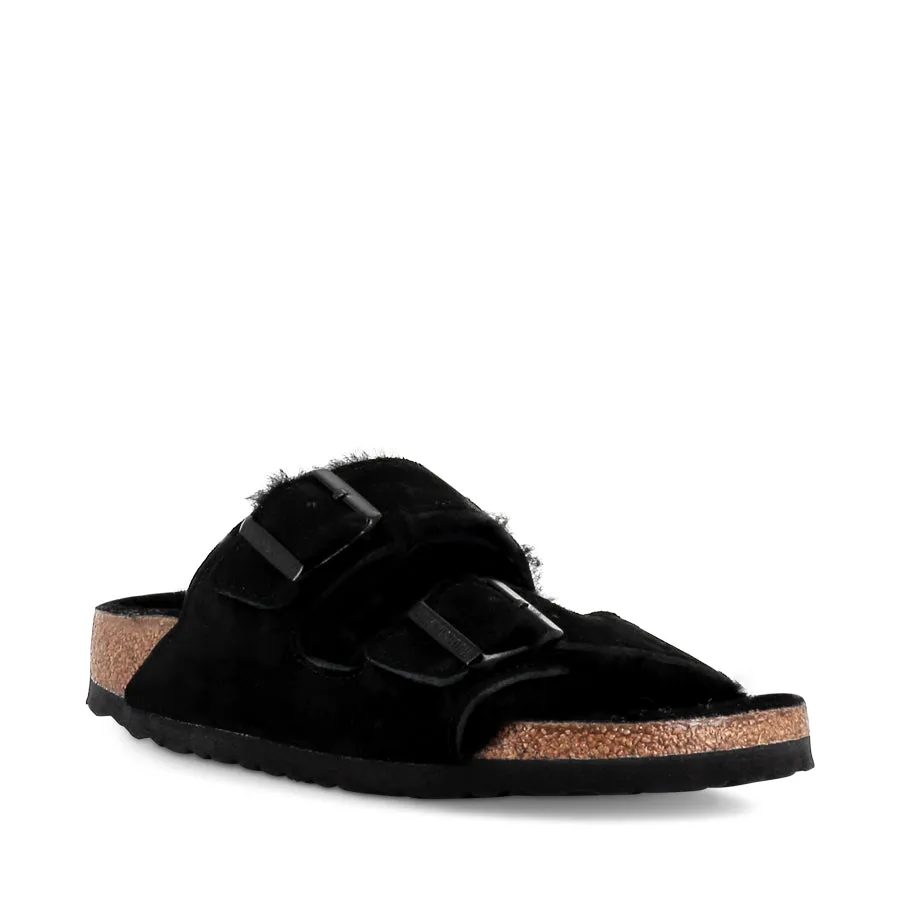 ARIZONA SHEARLING NARROW  - BLACK SUEDE