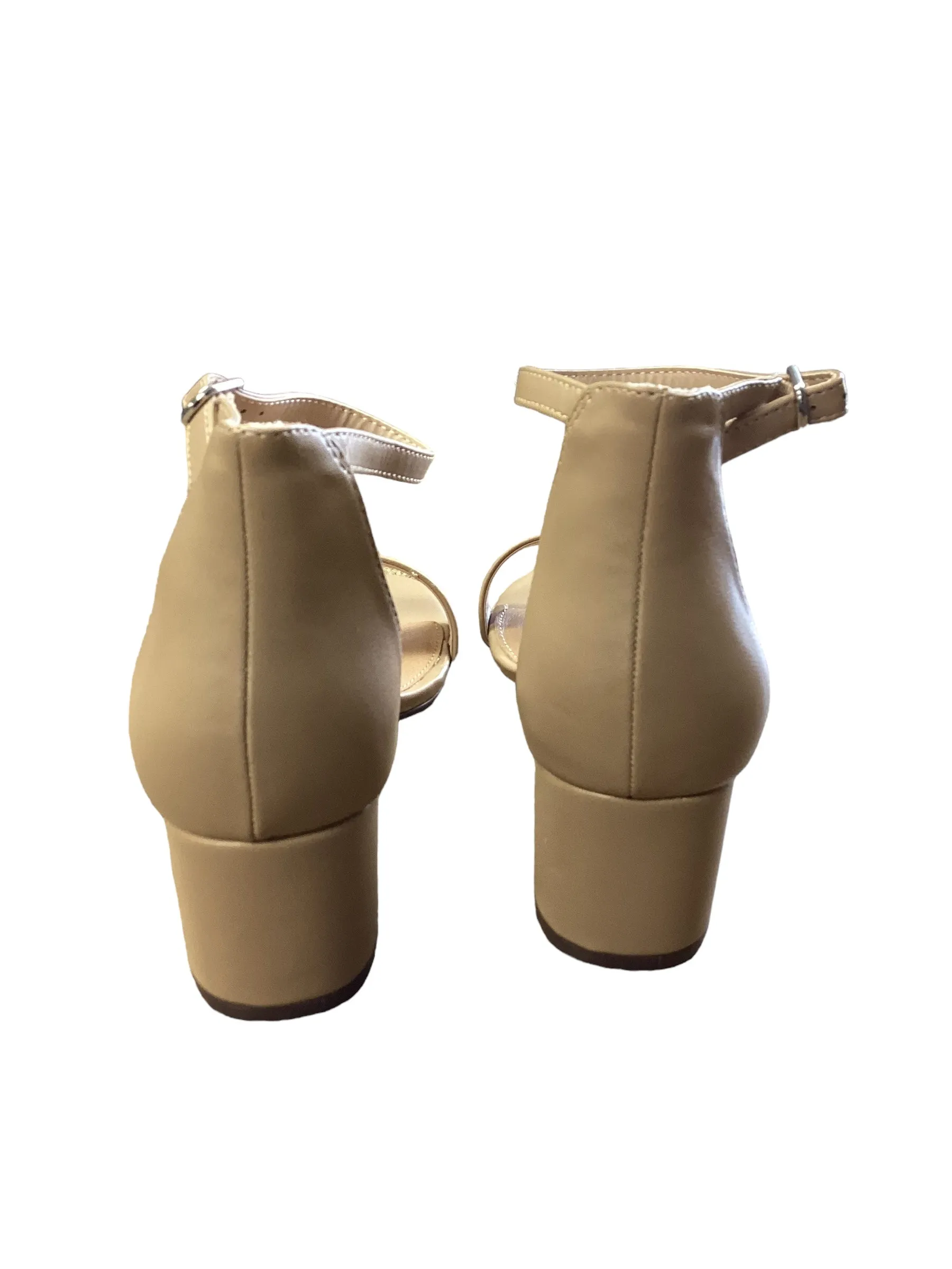 Beige Sandals Heels Block Amazon Essentials, Size 10