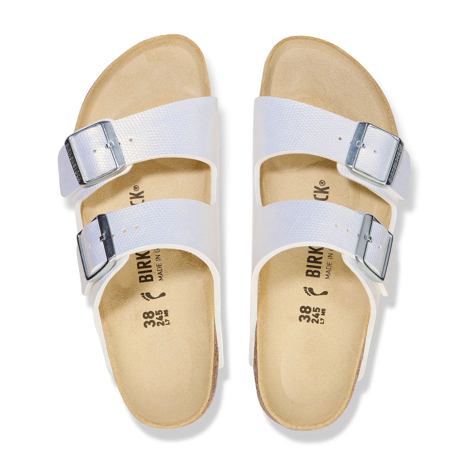 Birkenstock Arizona Sandal (Women) - Embossed Lizard White Birko-Flor