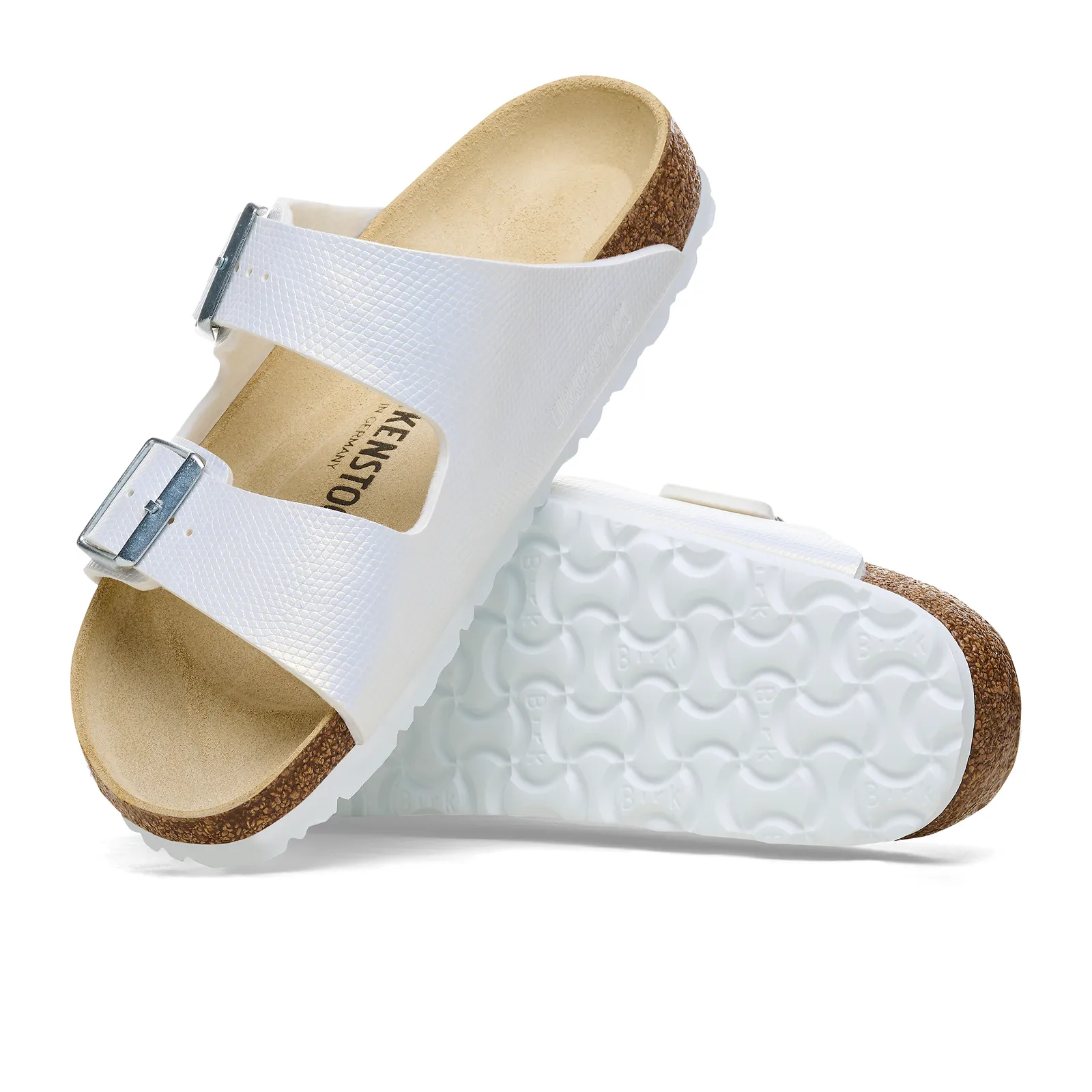 Birkenstock Arizona Sandal (Women) - Embossed Lizard White Birko-Flor