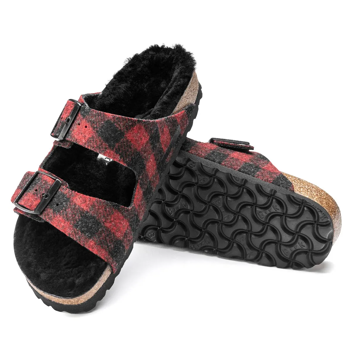 Birkenstock Arizona Shearling Wool Felt Sandals