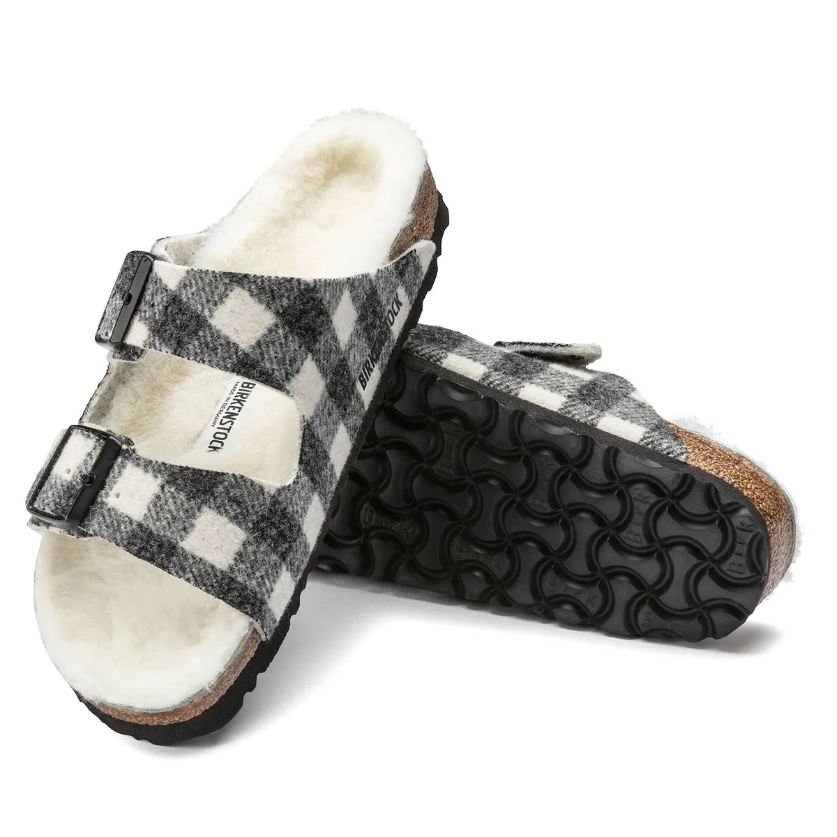 Birkenstock Arizona Shearling Wool Felt Sandals