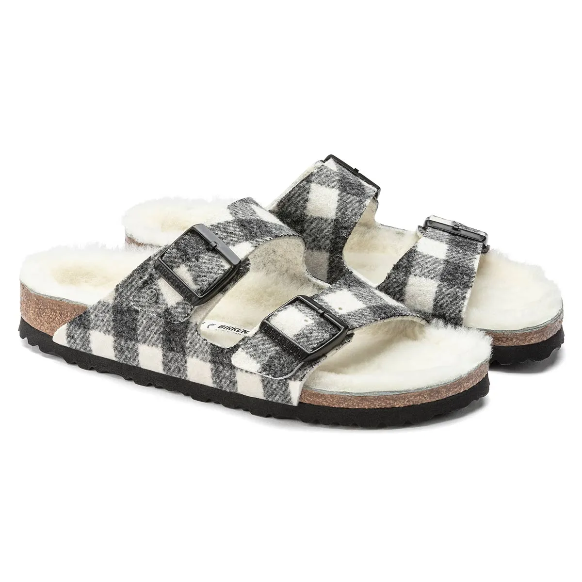 Birkenstock Arizona Shearling Wool Felt Sandals