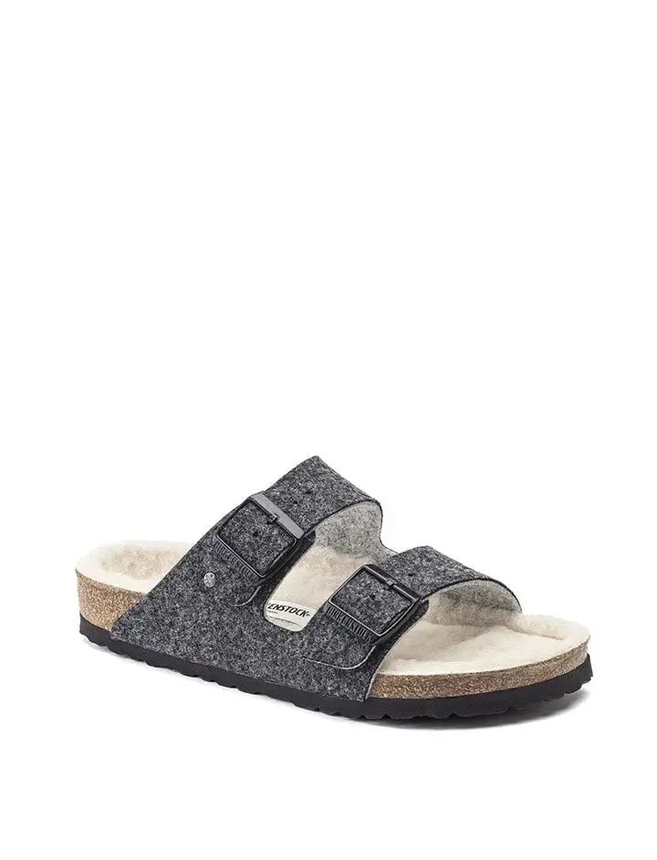 Birkenstock Arizona Wool Felt Narrow Sandals Doubleface Grey