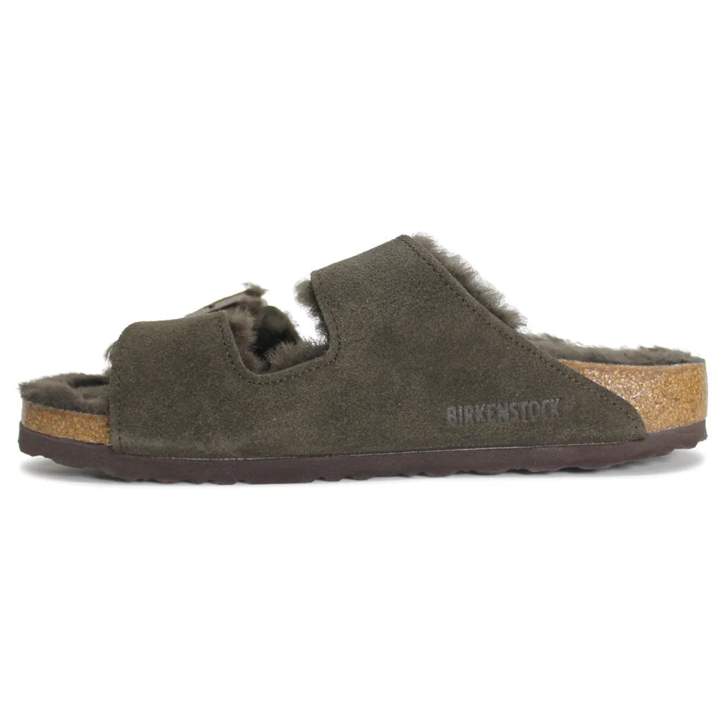 Birkenstock Unisex Sandals Arizona Shearling Casual Buckles Suede Leather - UK 3.5