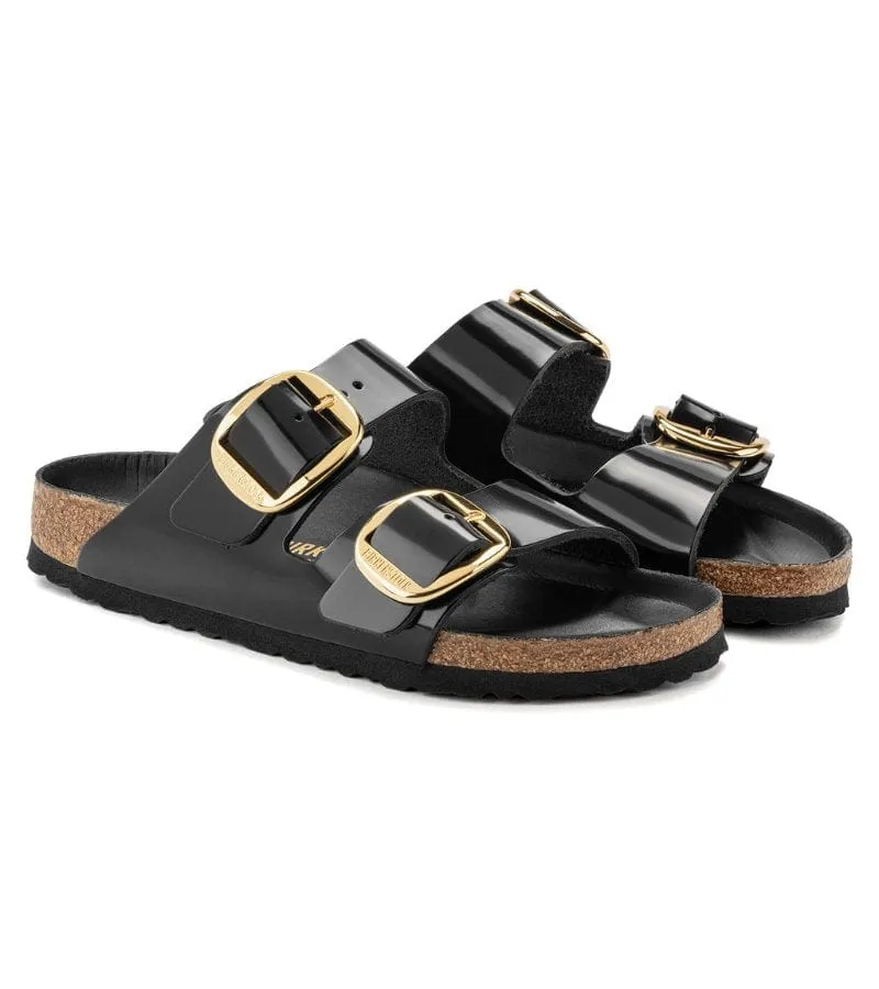 Birkenstocks Womens Arizona Big Buckle Natural Leather Patent Sandal - 1021476