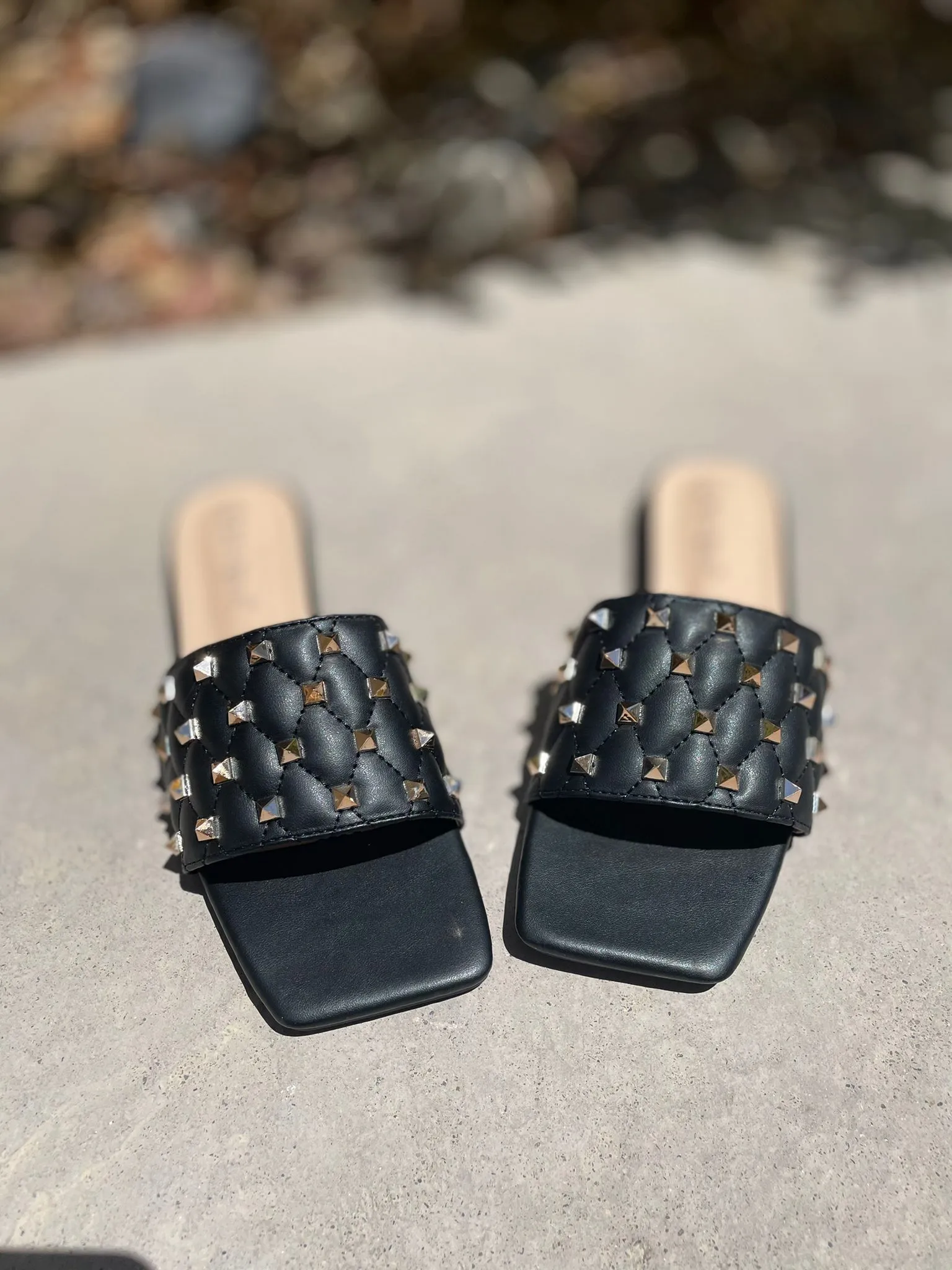 Black Gold studded Sandals