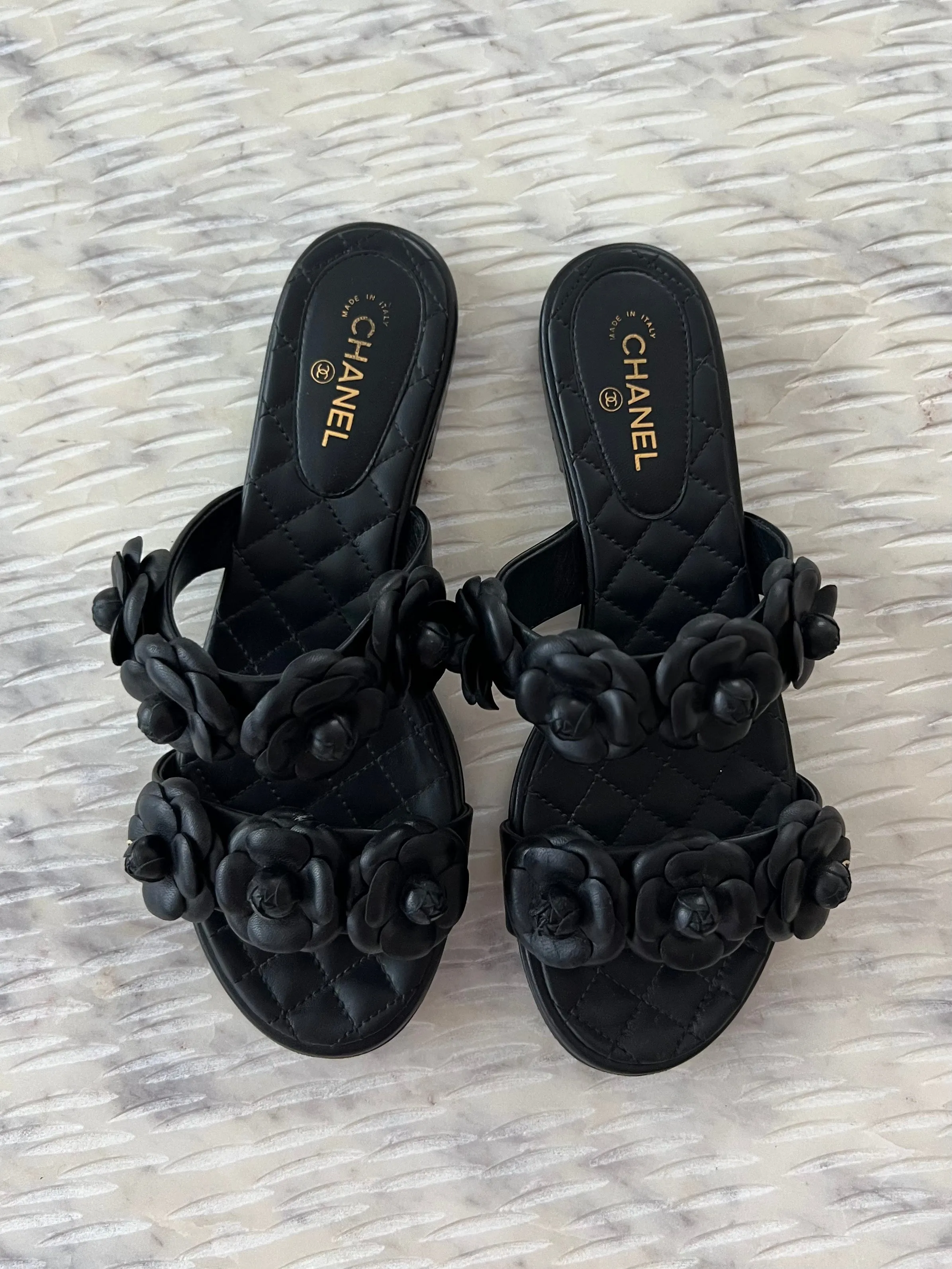 Chanel Camellia Sandals