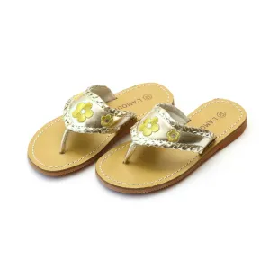 Classic gold stitched thong sandal