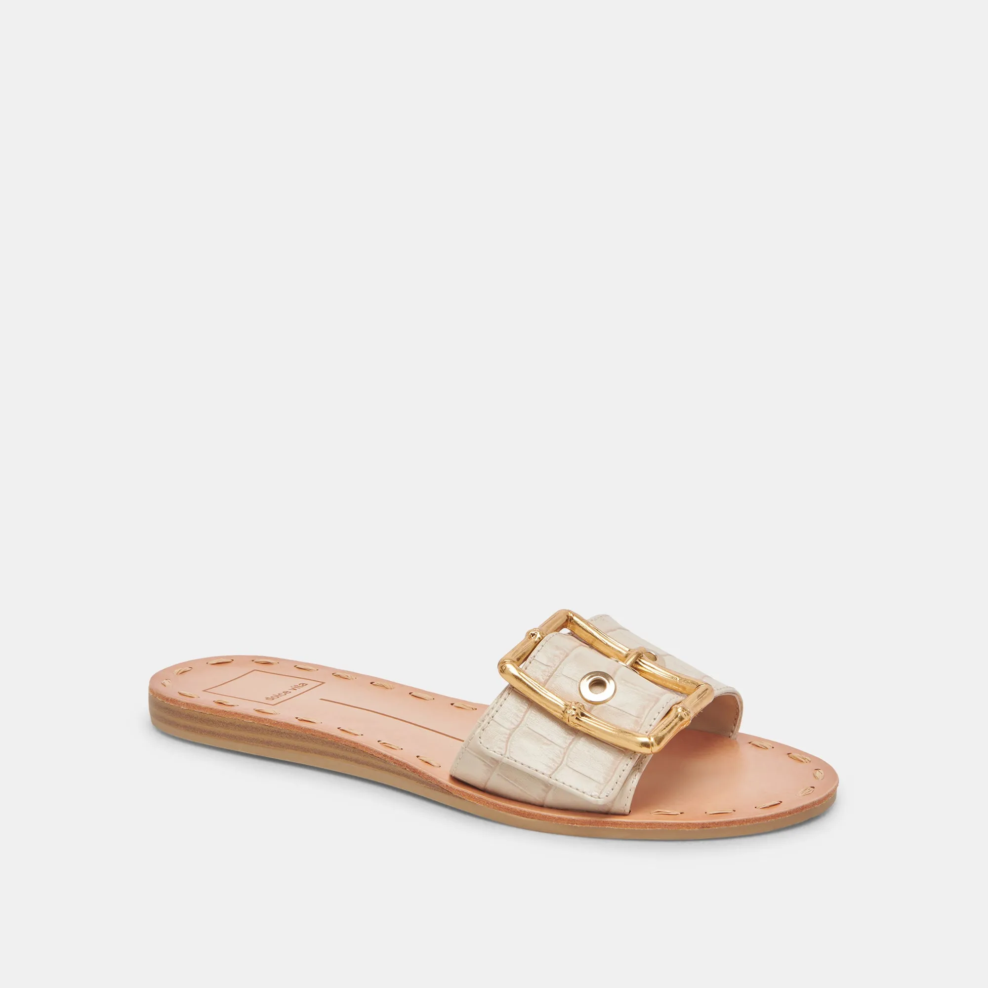 DASA SANDALS BONE EMBOSSED LEATHER