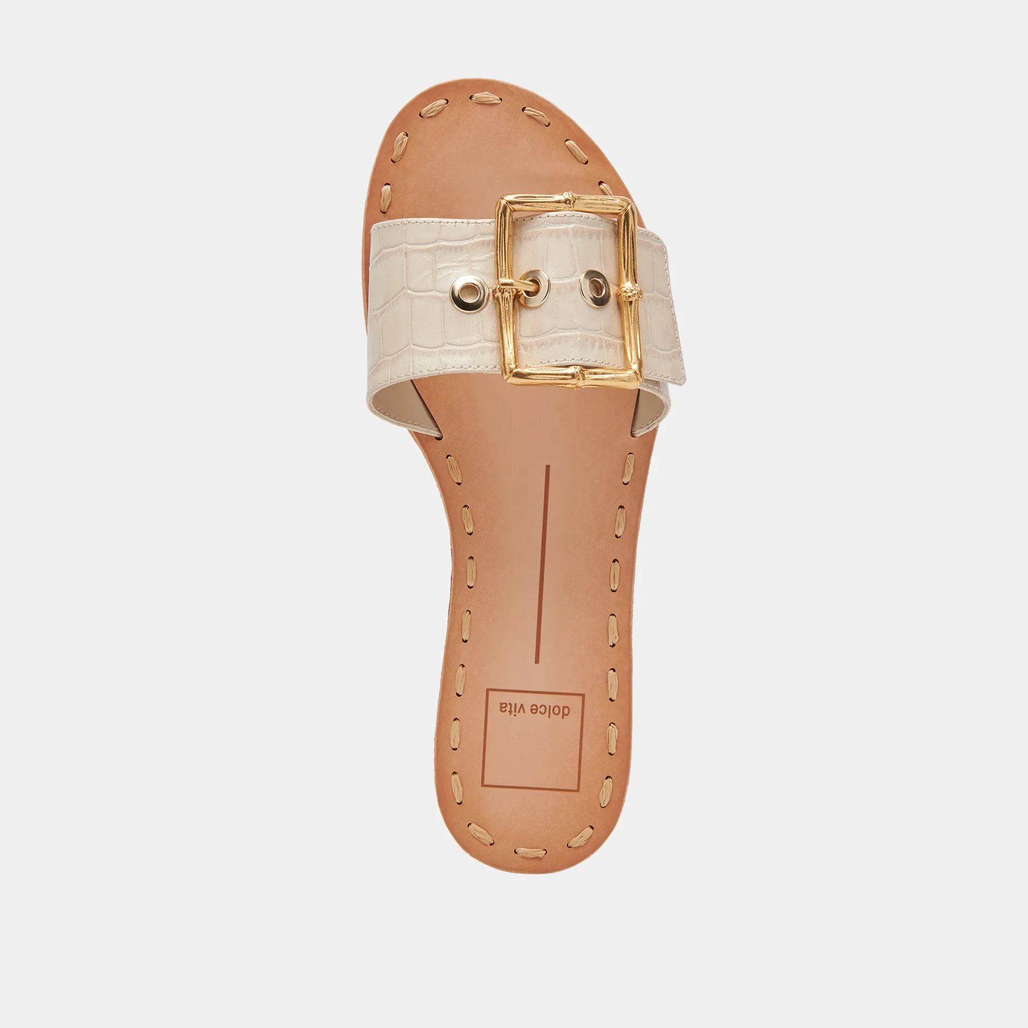 DASA SANDALS BONE EMBOSSED LEATHER