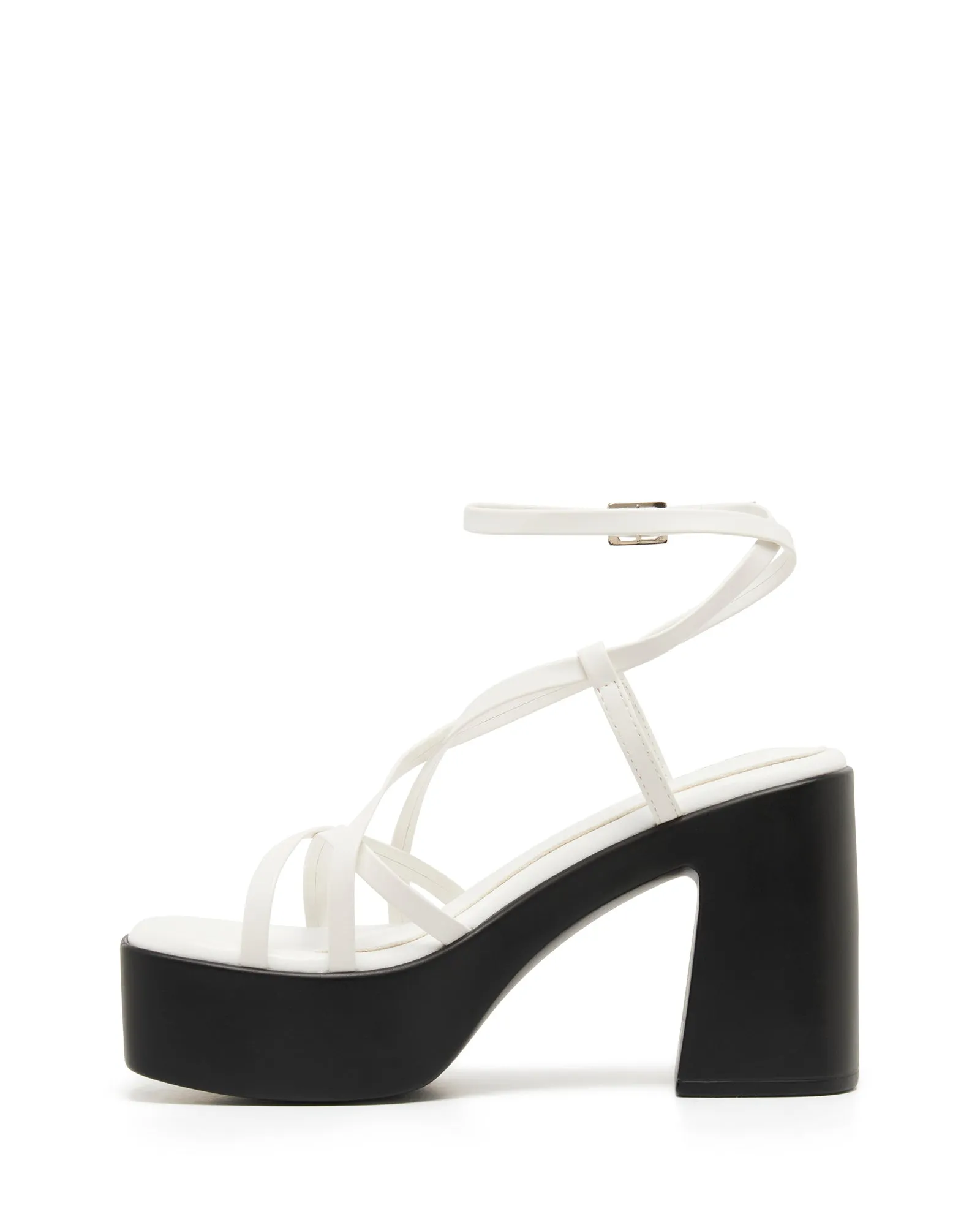 Daze Platform Heel White Smooth