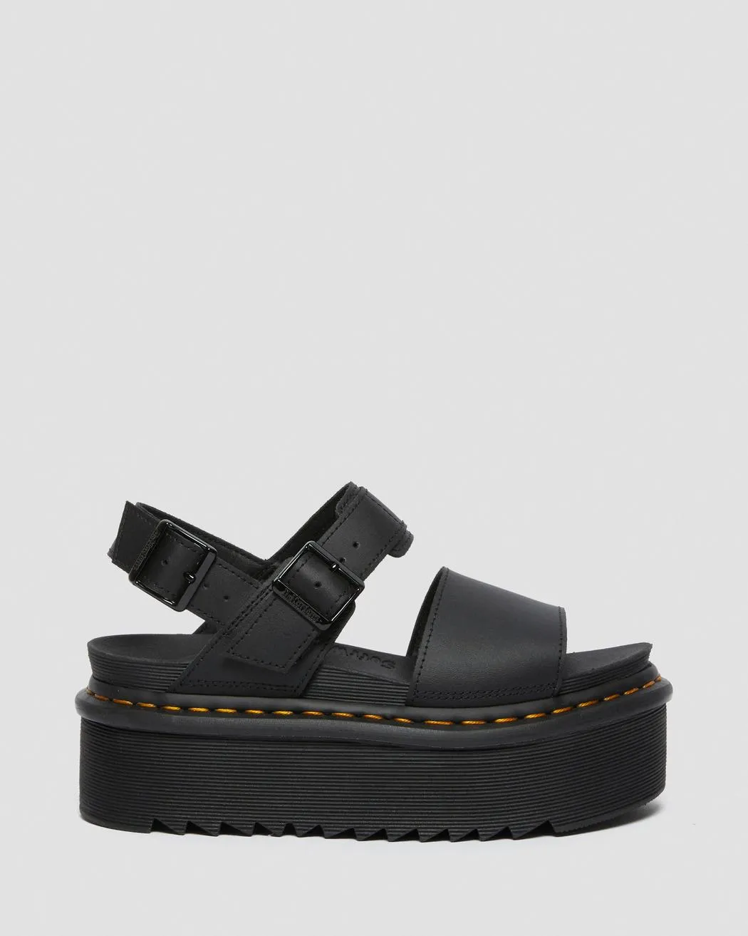 Dr. Martens Women's VOSS LEATHER STRAP PLATFORM SANDALS (Black)