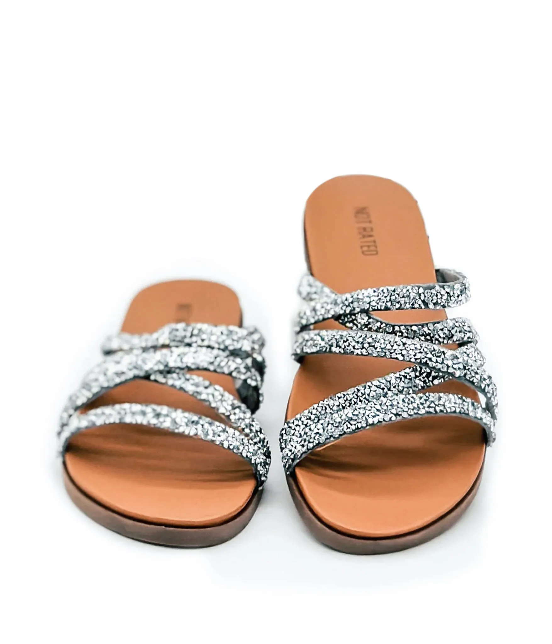 Eliana Rhinestone Sandals in Silver