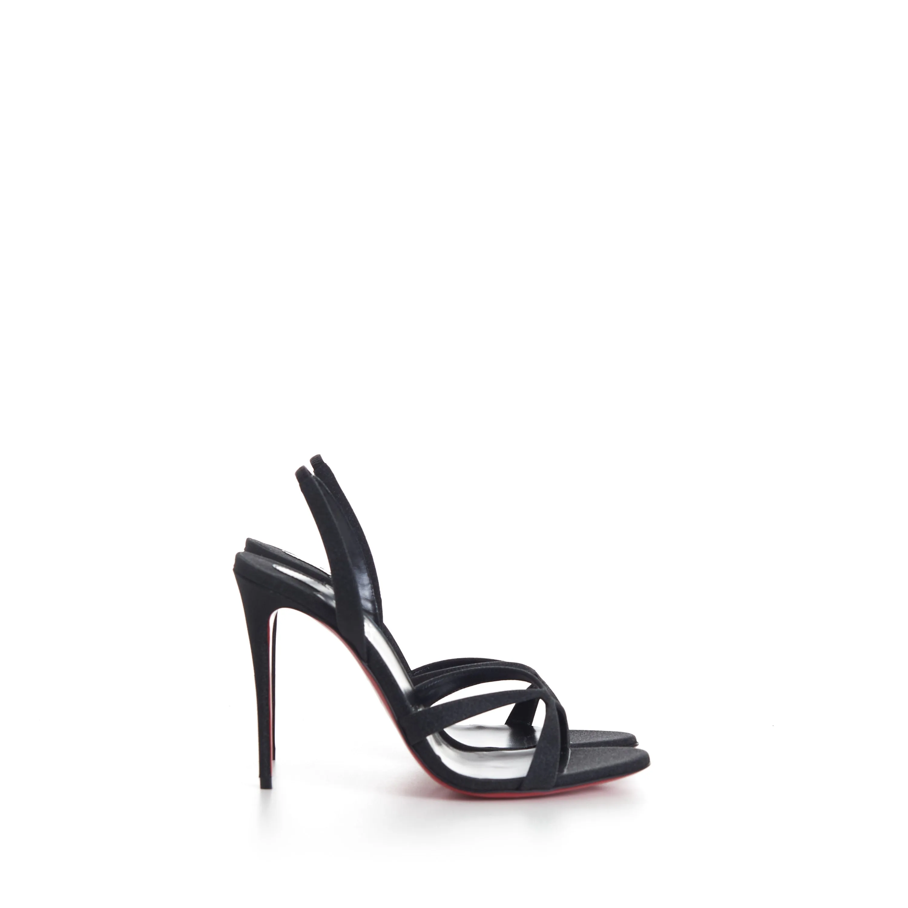 Emilie 100mm Glitter Sandals - Calf Leather - Black