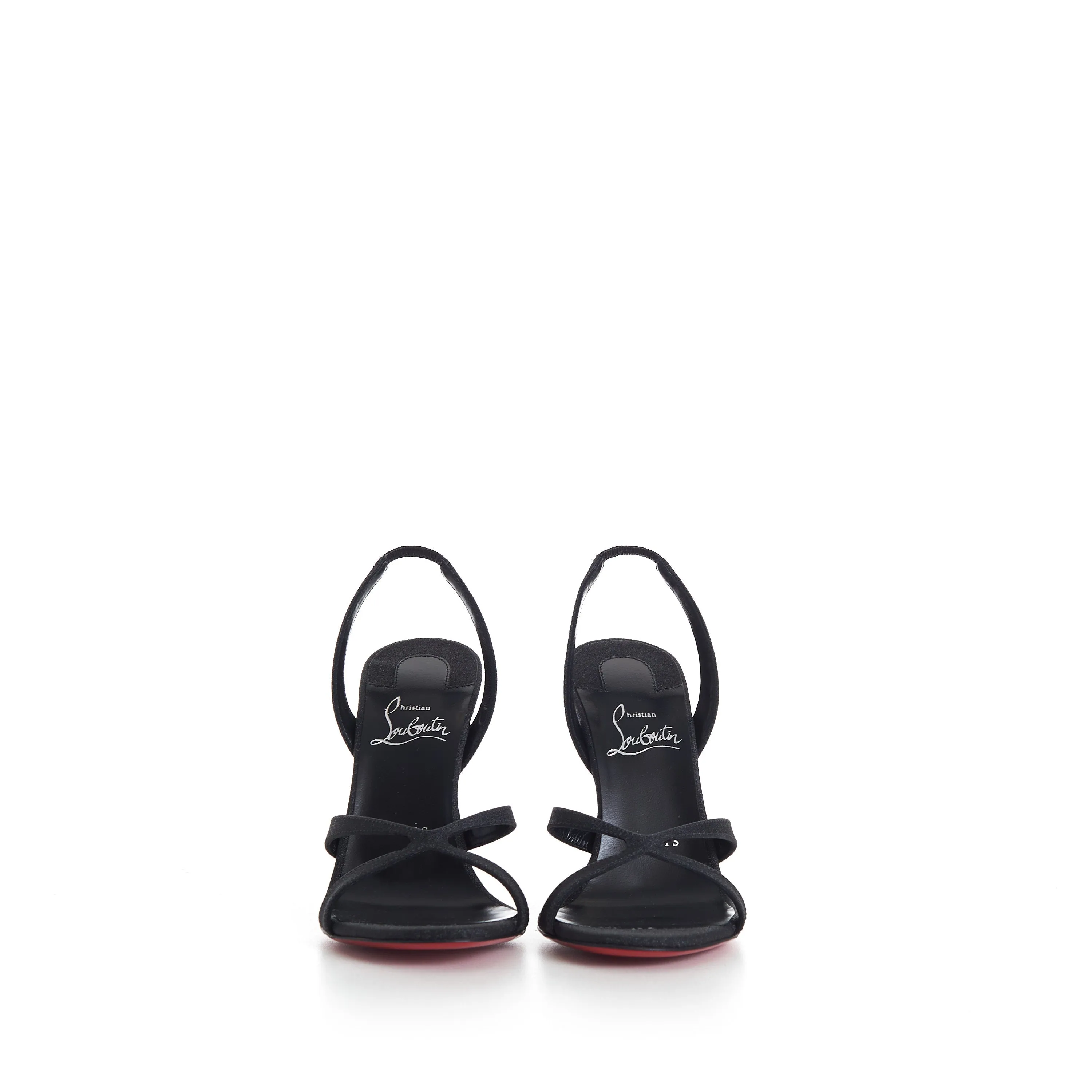 Emilie 100mm Glitter Sandals - Calf Leather - Black