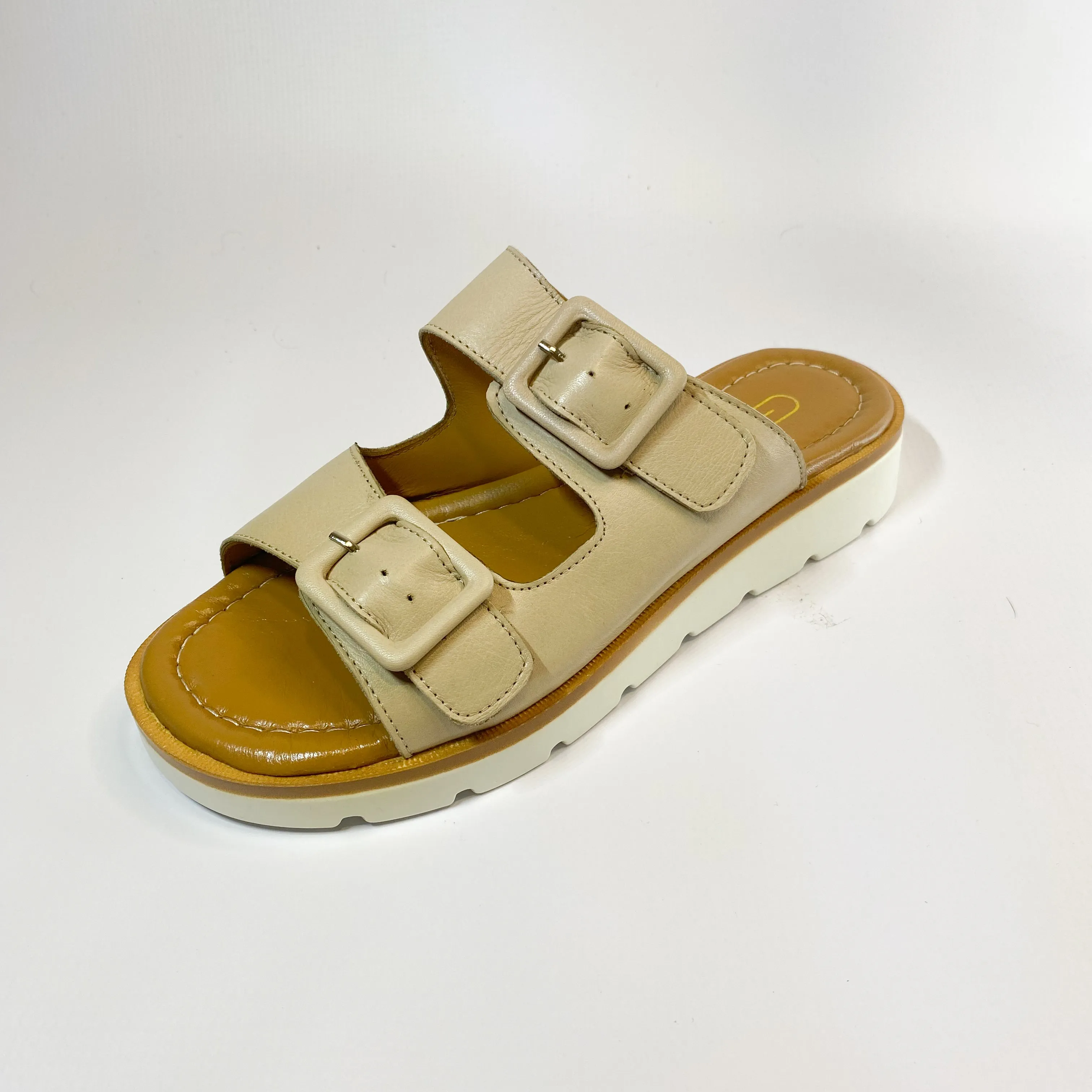 Gia grey leather flatform sandal