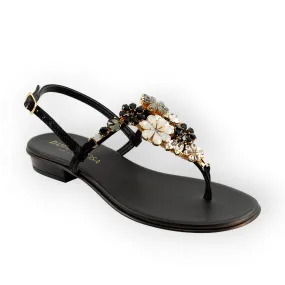 Gilda Black Sandals With Crystals.