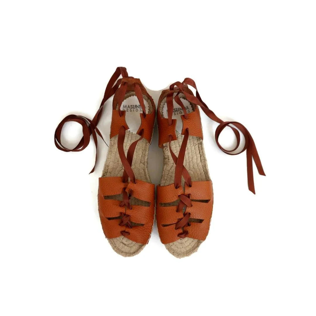 Gladiator Espadrilles -Tan - Double Sole