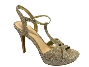 Gold Sandals Heels Platform Gianni Bini, Size 8.5