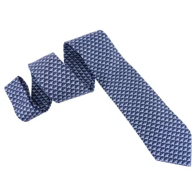 Blue and Navy Silk Tie with Bats by Hermes - Style 605721