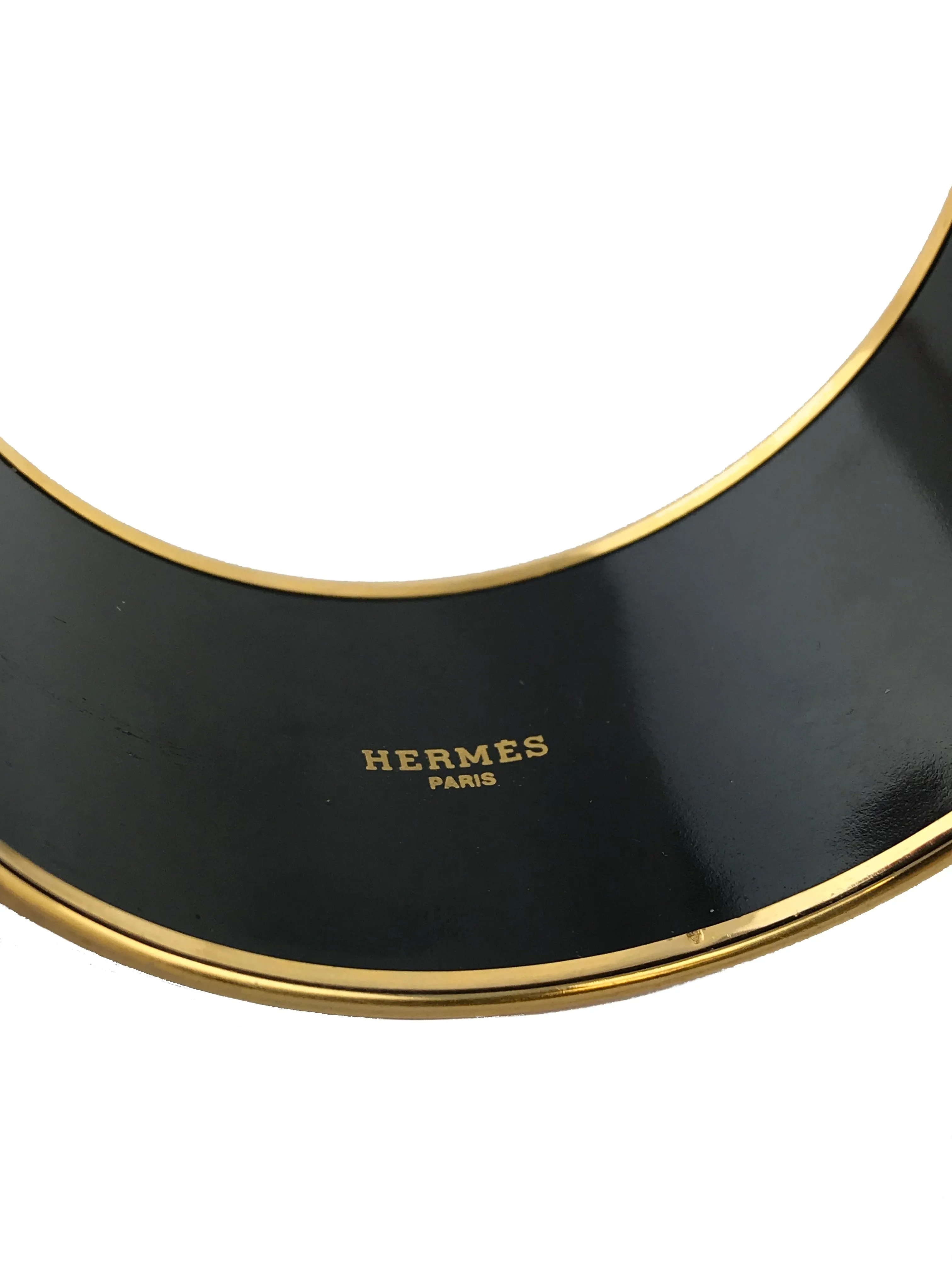 Hermes Brazil Extra Wide Printed Enamel Bracelet 70