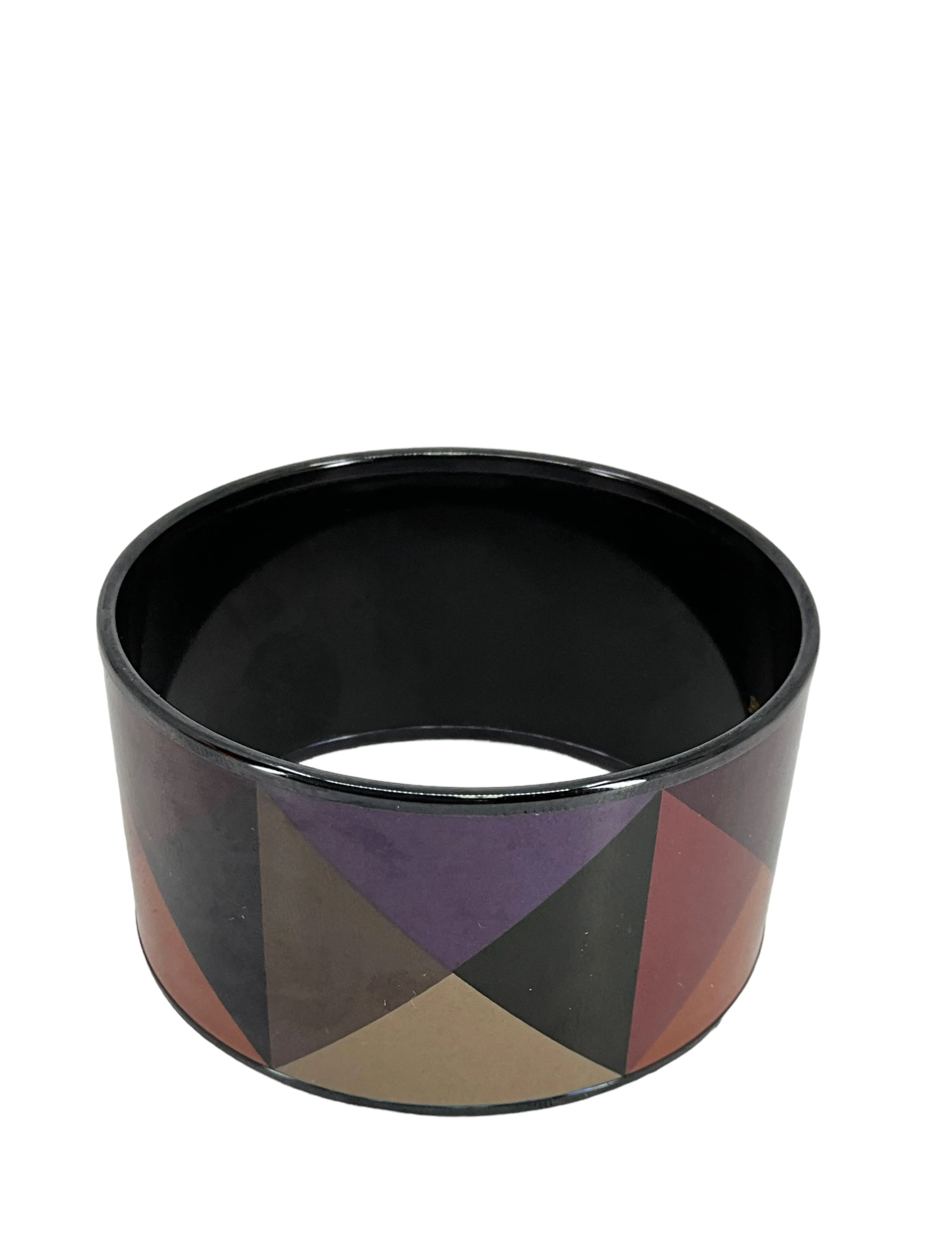 HERMES Clous en Trompe L'Oeil Extra Wide Enamel Bracelet 65