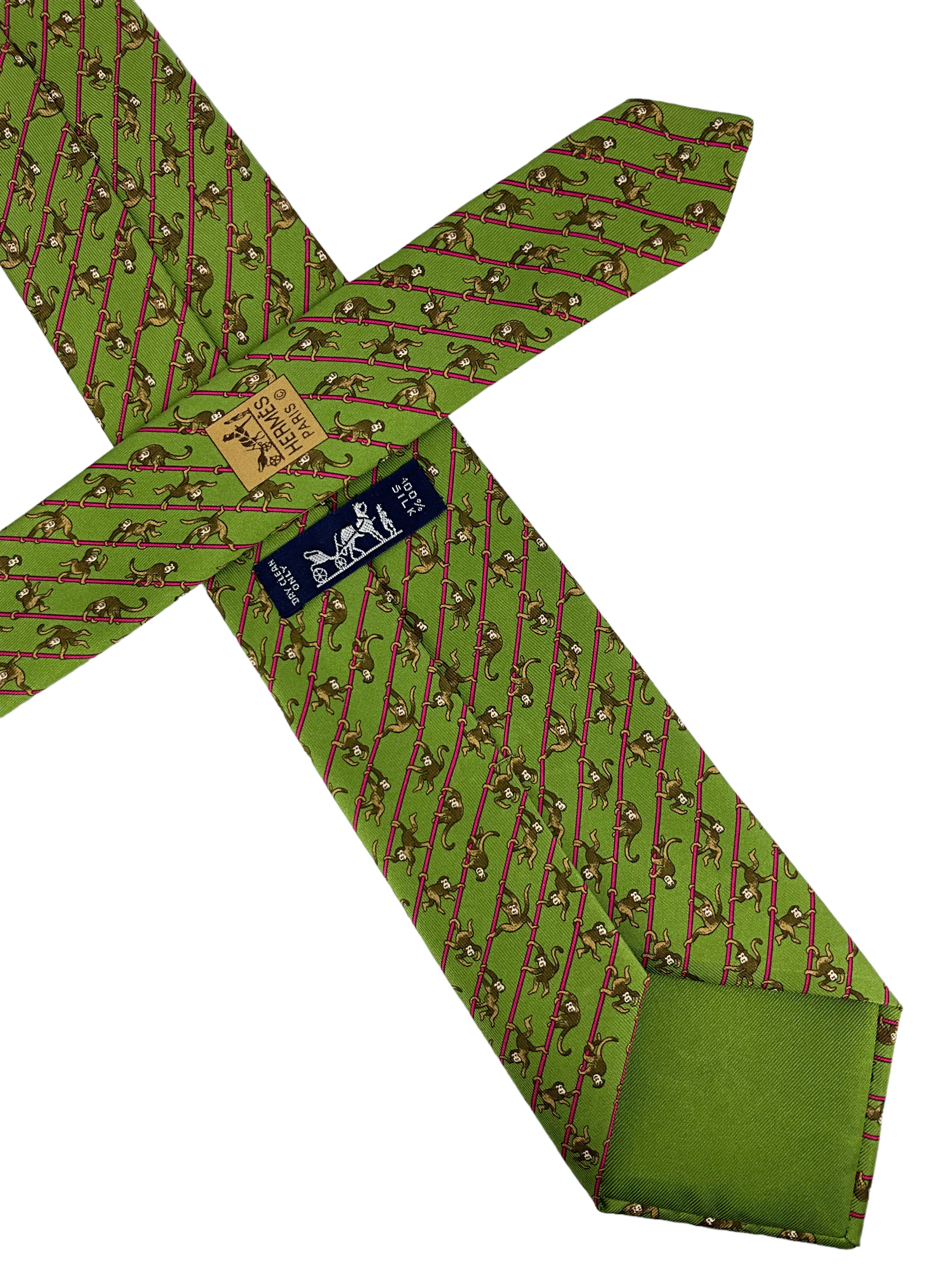 HERMES Equestrian Printed Silk Classic Men's Neck Tie