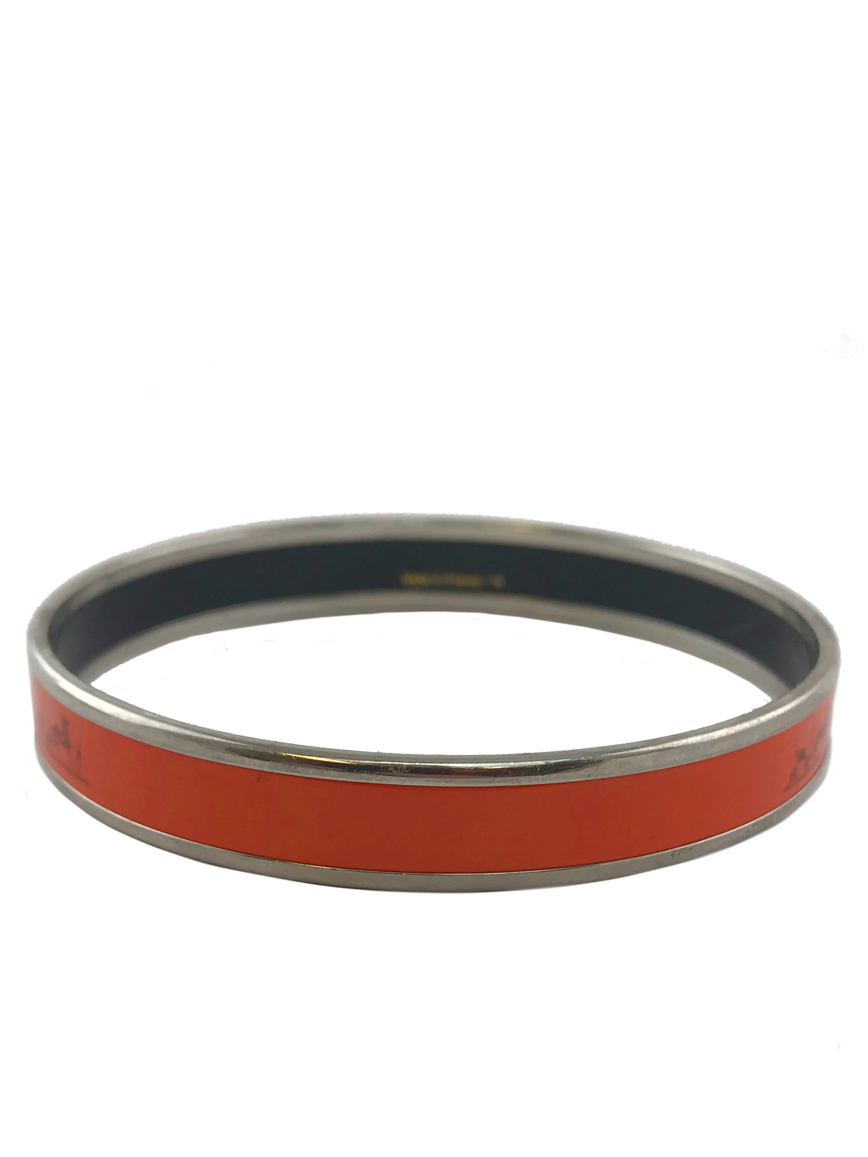 Hermes Printed Enamel Caleche Narrow Bracelet 70