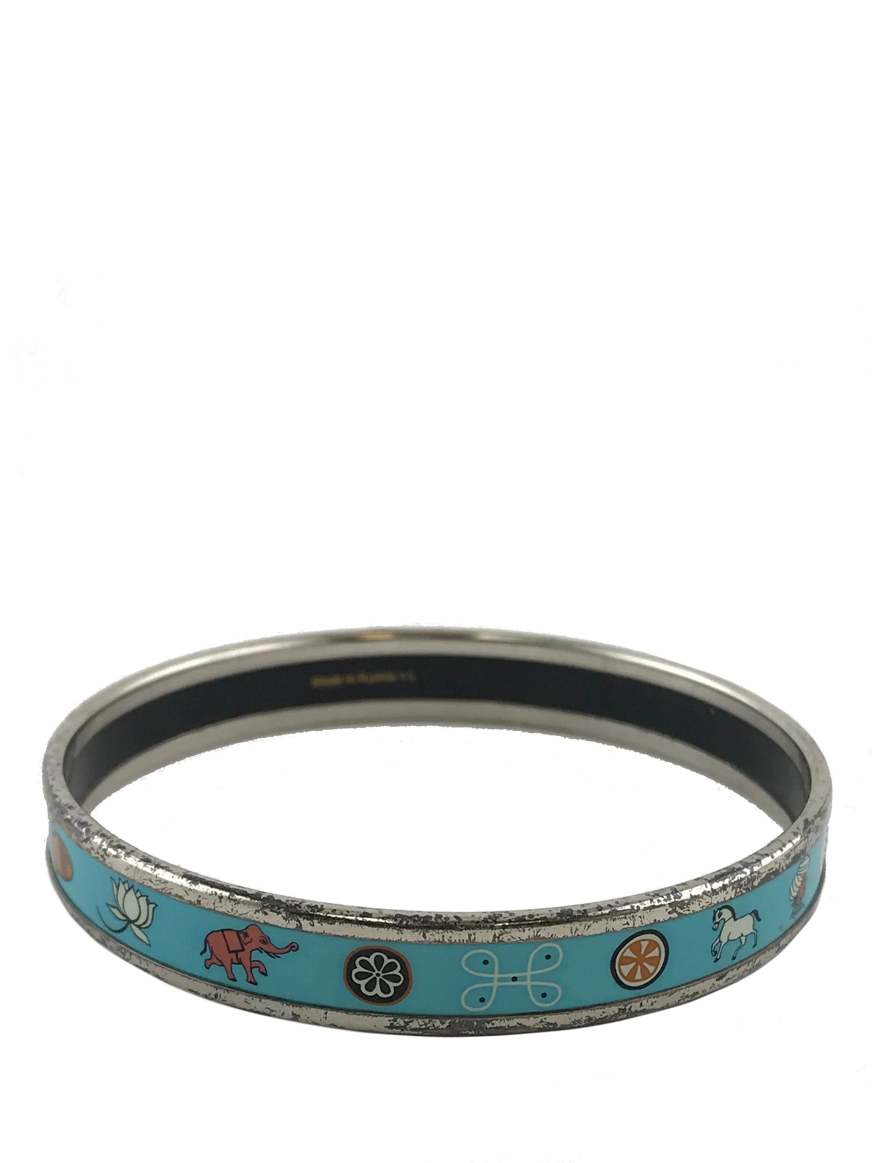 Hermes Printed Enamel Narrow Bracelet 65