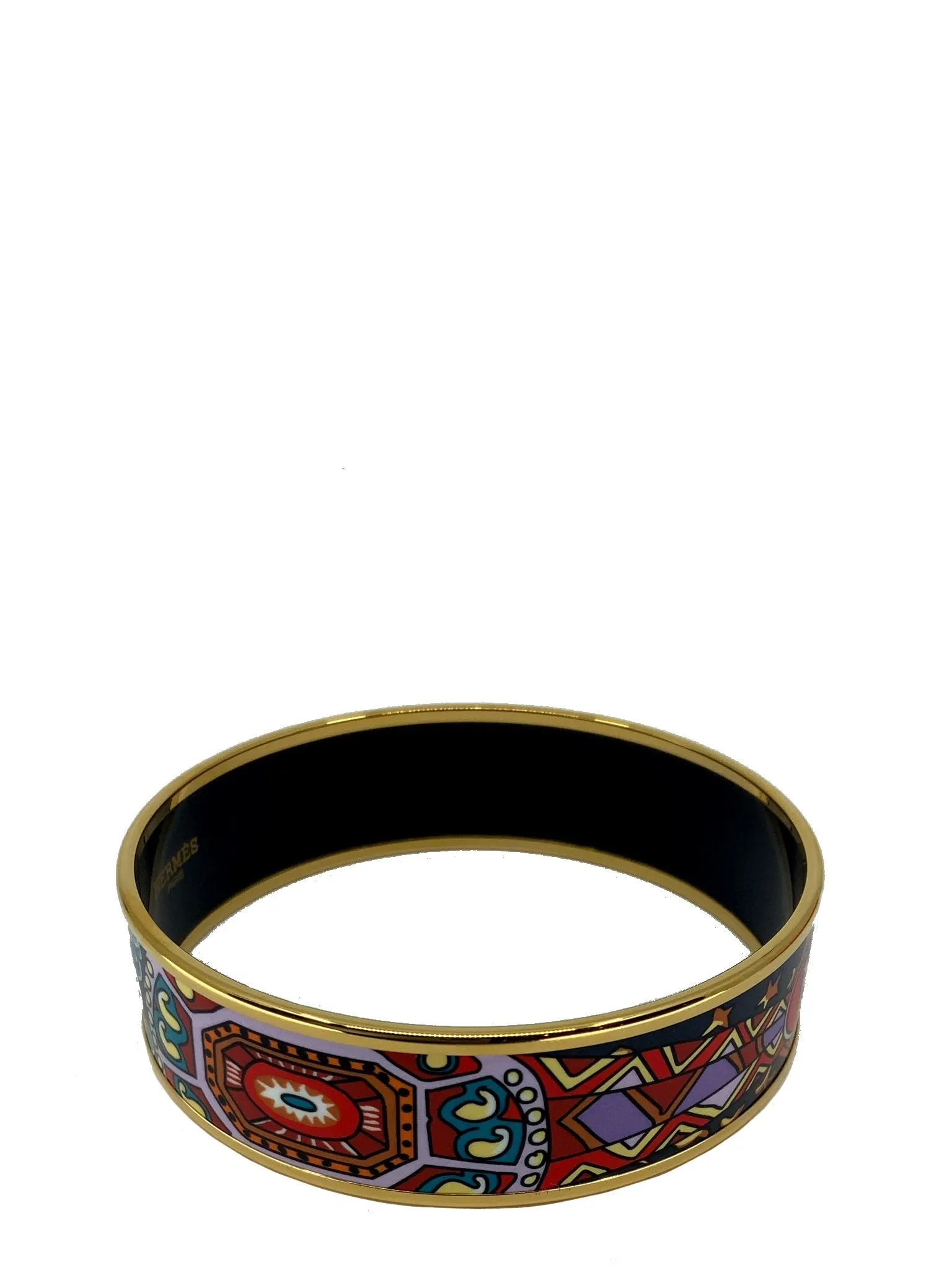 Hermes Printed Enamel Wide Bracelet 70