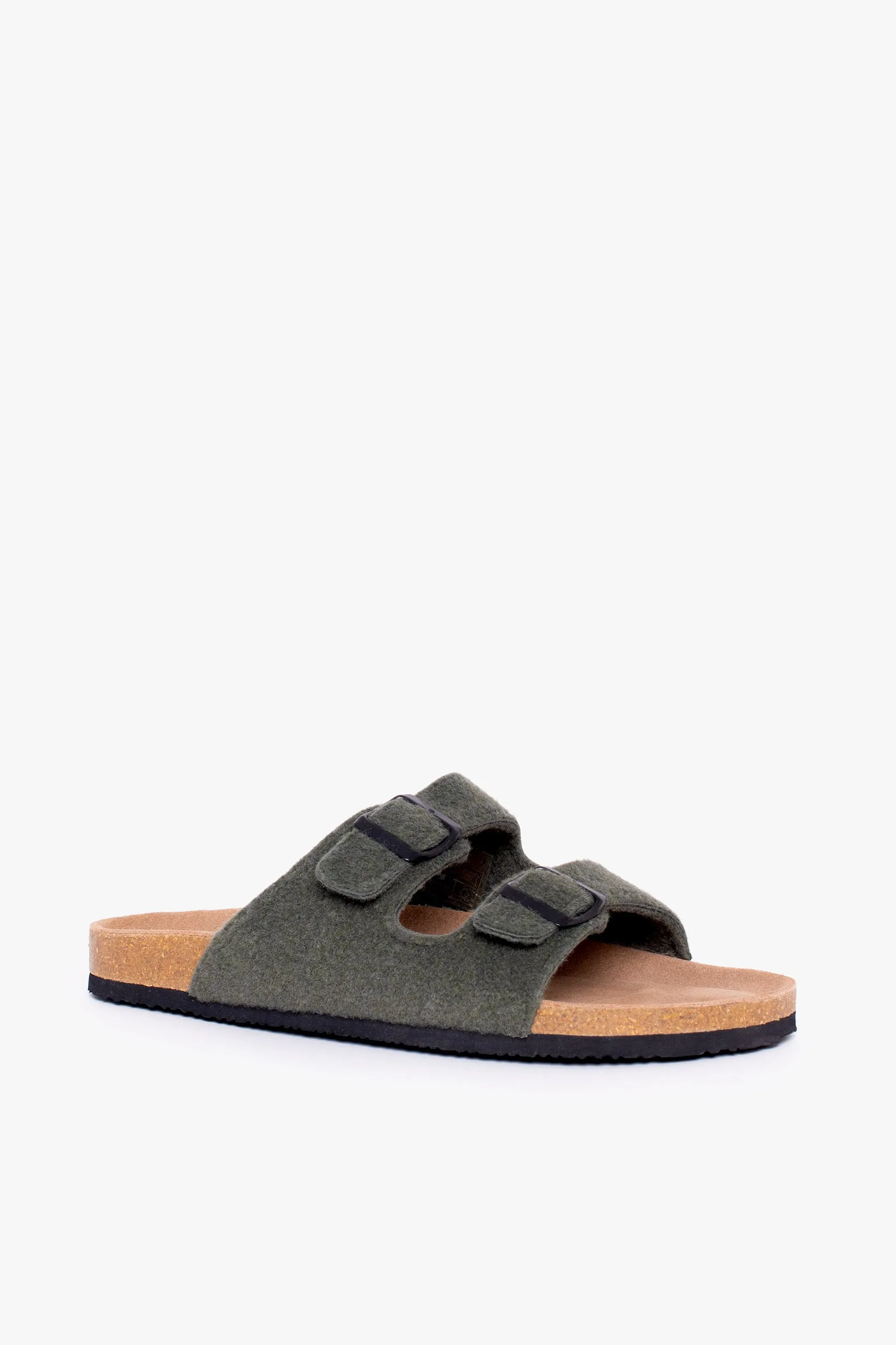 Khaki Felt Sandals