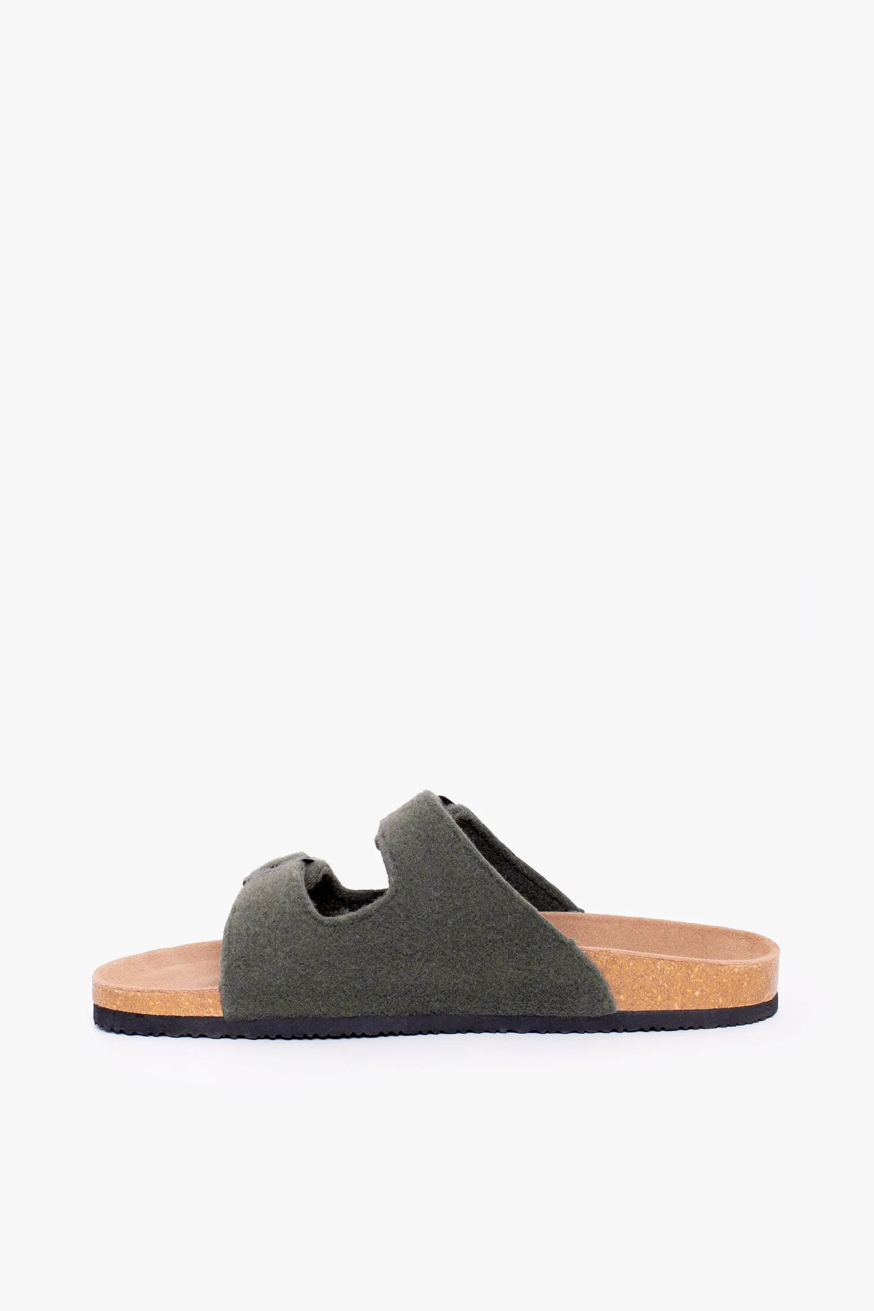 Khaki Felt Sandals