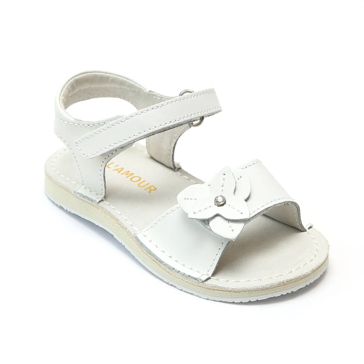 L'Amour Girls Triangular Flower Sandals