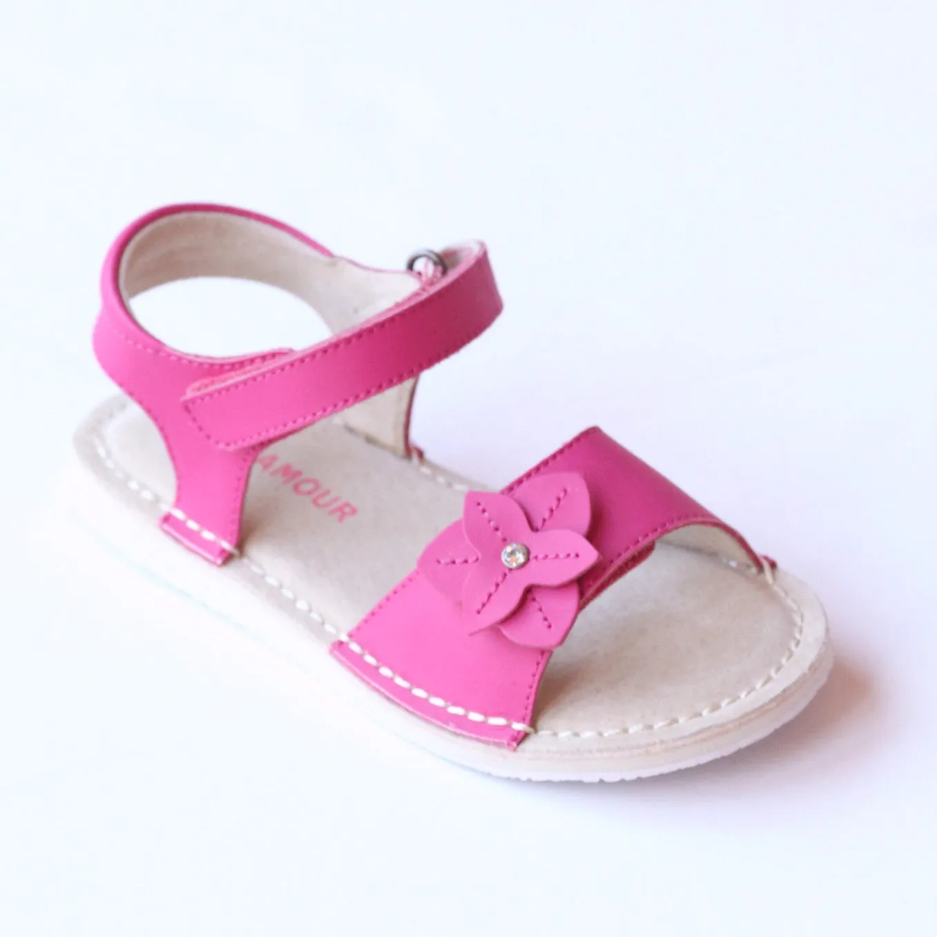 L'Amour Girls Triangular Flower Sandals