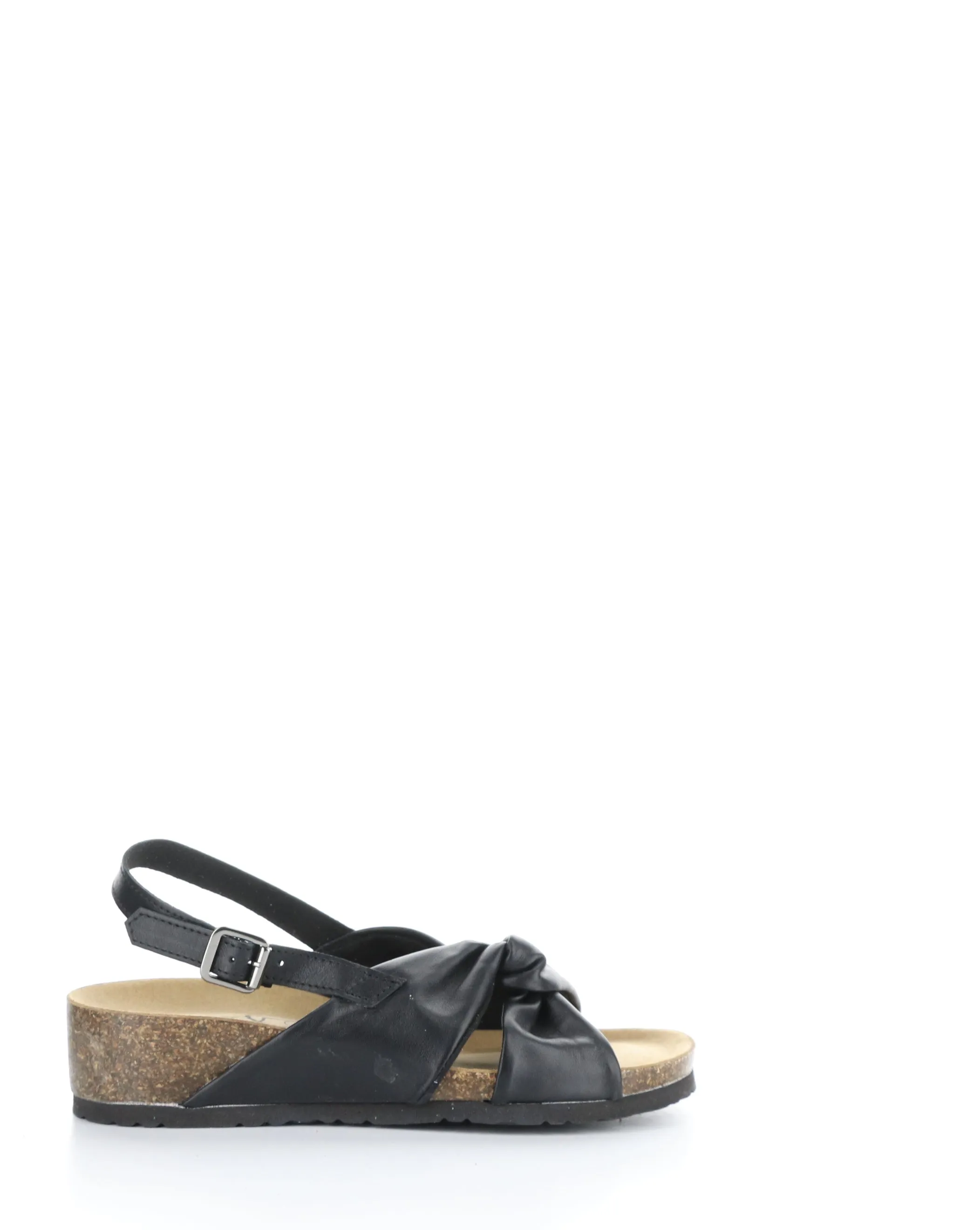 LEOLA BLACK Round Toe Sandals