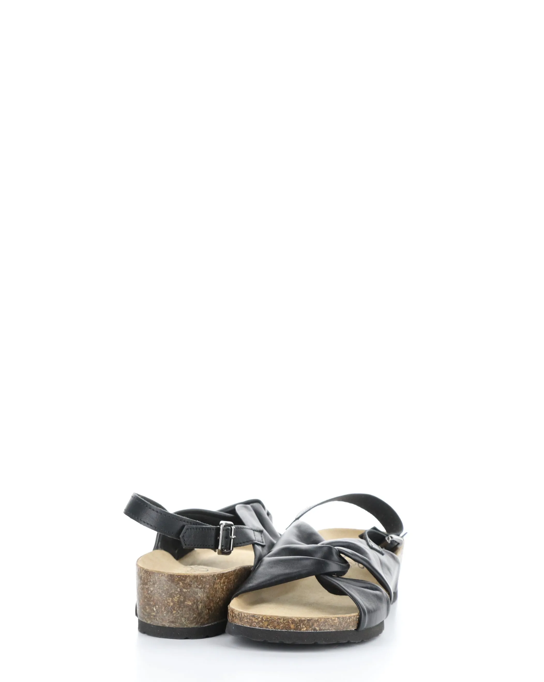 LEOLA BLACK Round Toe Sandals