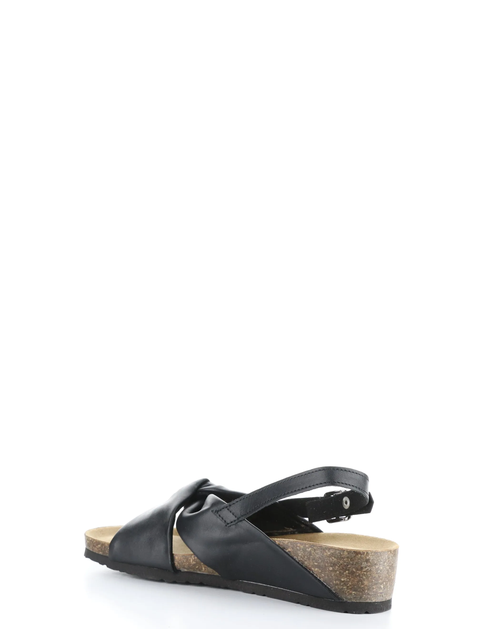 LEOLA BLACK Round Toe Sandals