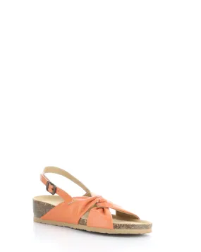 LEOLA ORANGE Round Toe Sandals