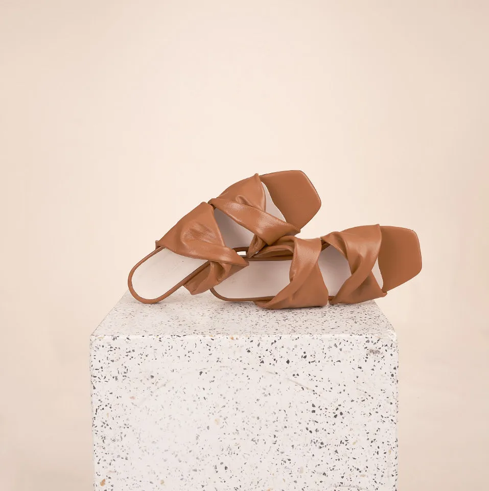 Lido - Caramel Nappa Sandals SAMPLE SALE - FINAL SALE