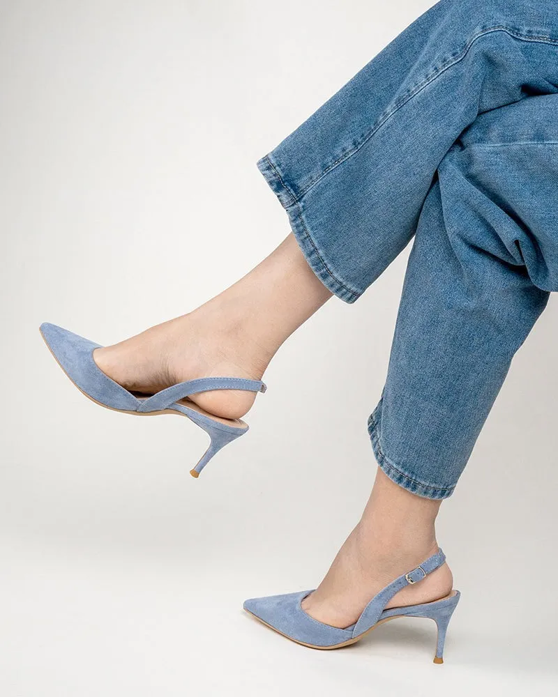 Mid Heel Minimalist Suede Pointed Toe Pumps