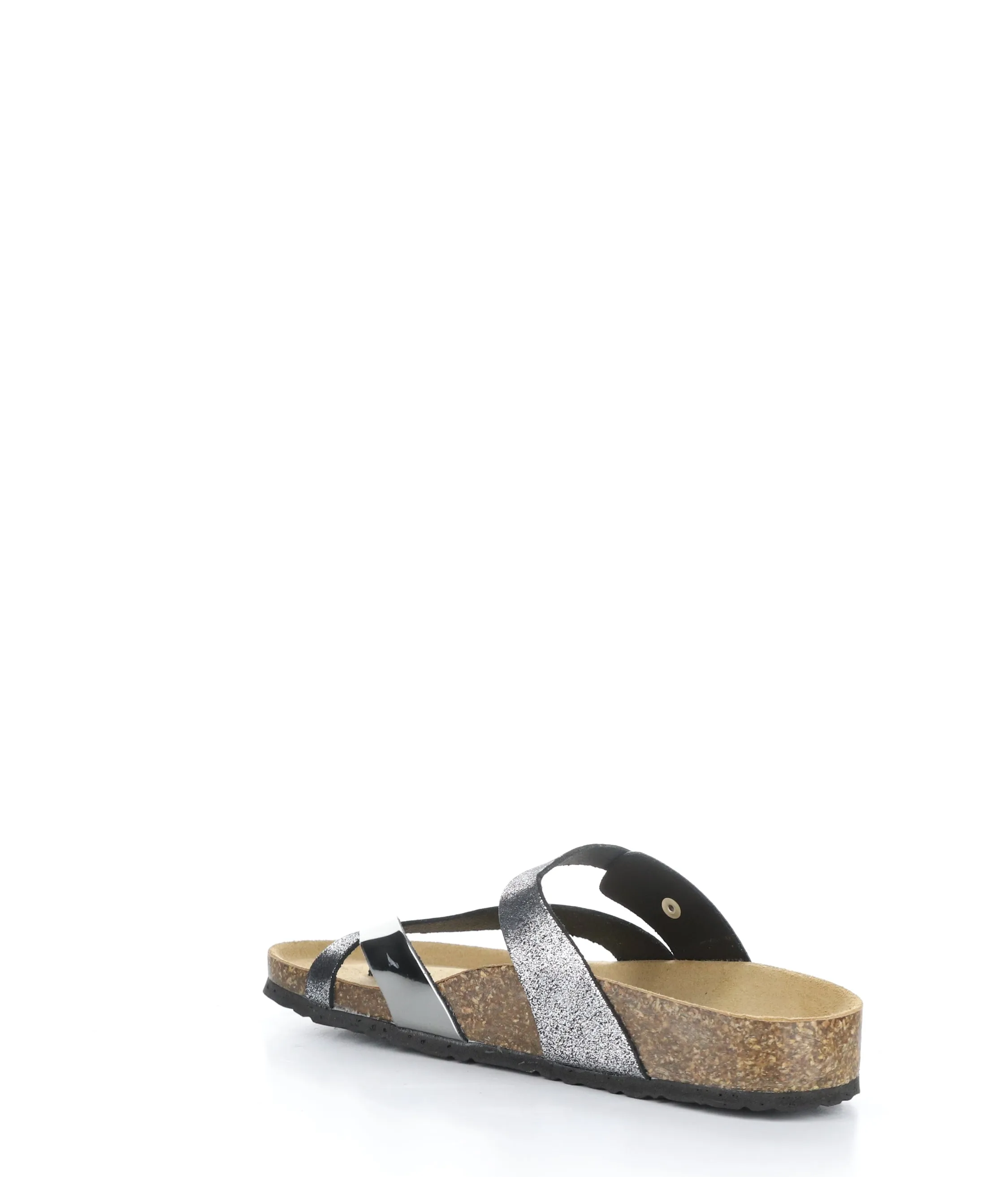 PARR PEWTER/BLACK Strappy Sandals