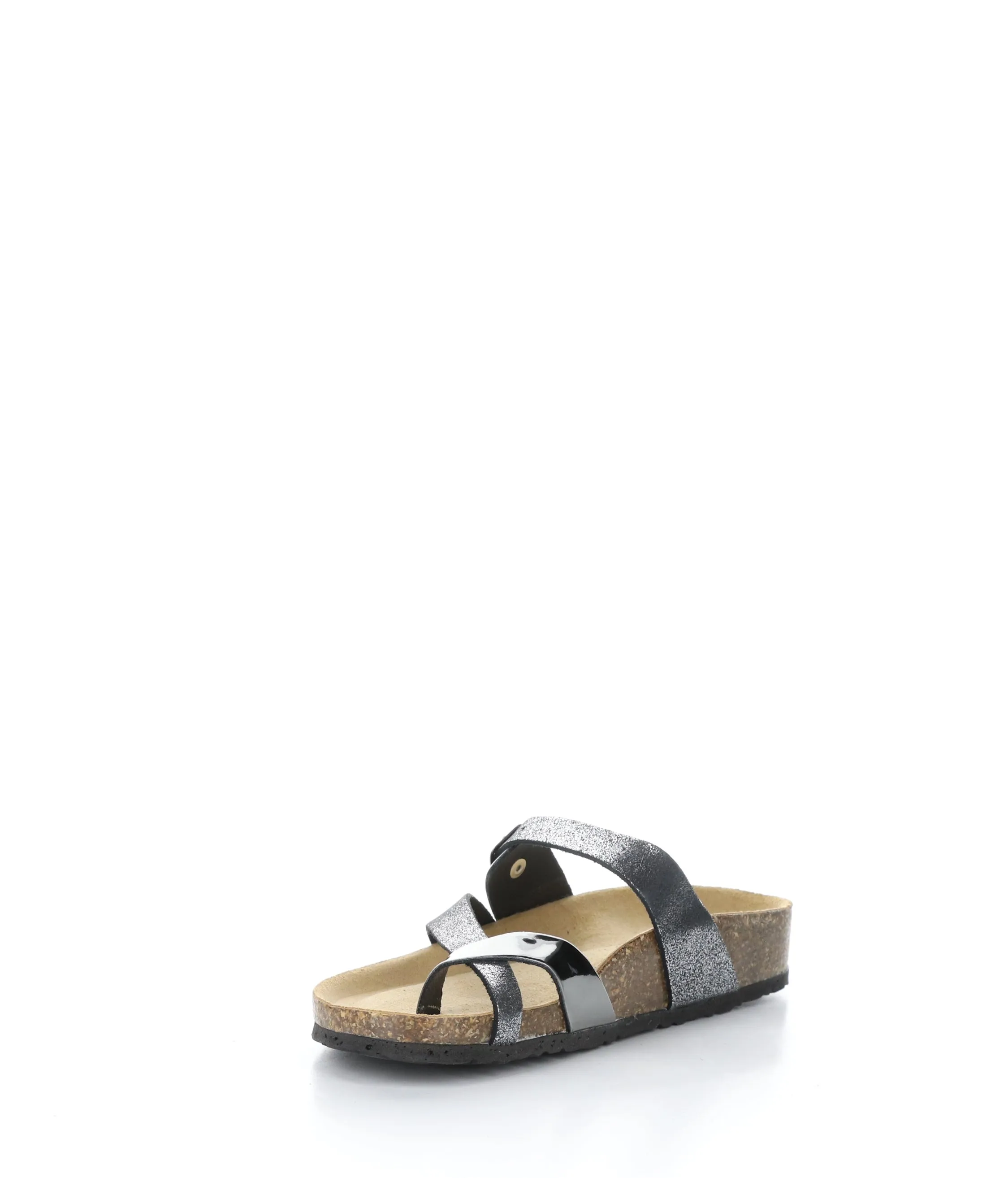 PARR PEWTER/BLACK Strappy Sandals