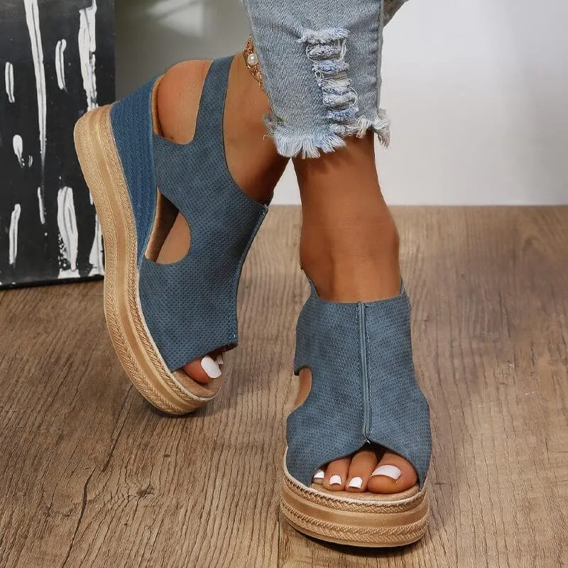 Peep Toe Wedge Sandals