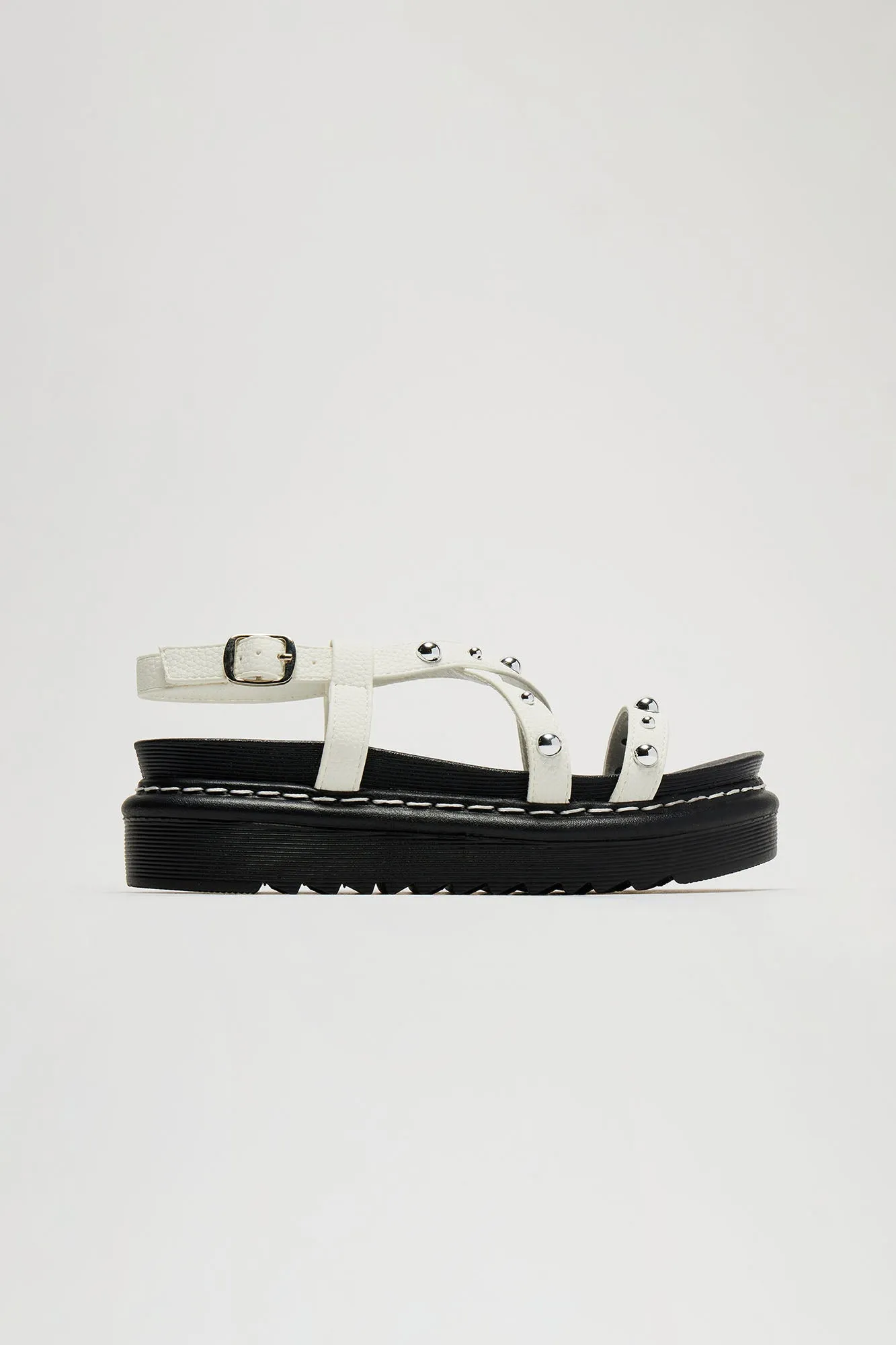 Remind Me Later Studded Sandals - White