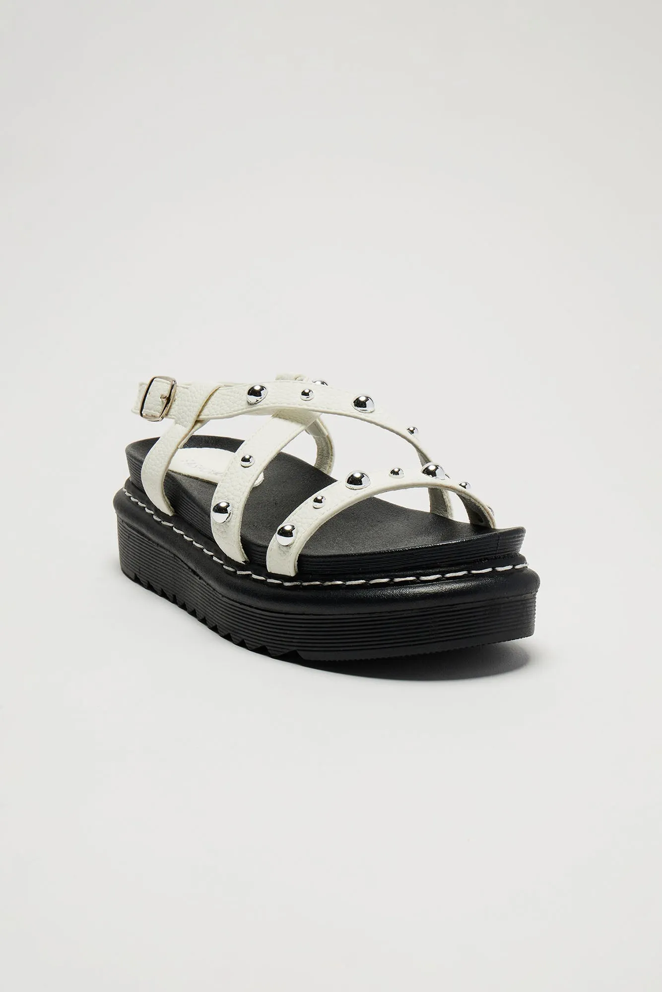 Remind Me Later Studded Sandals - White